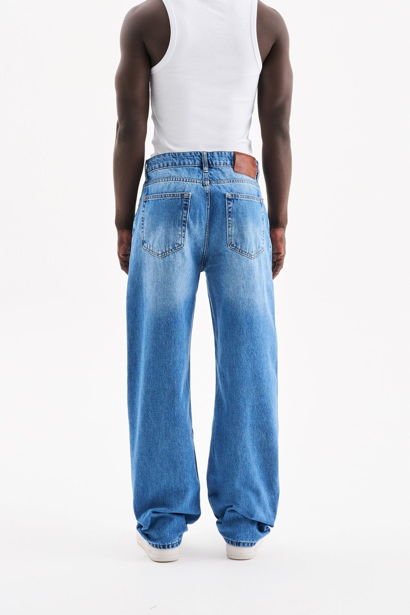 Erkek Relaxed Baggy Jean Pantolon Mavi