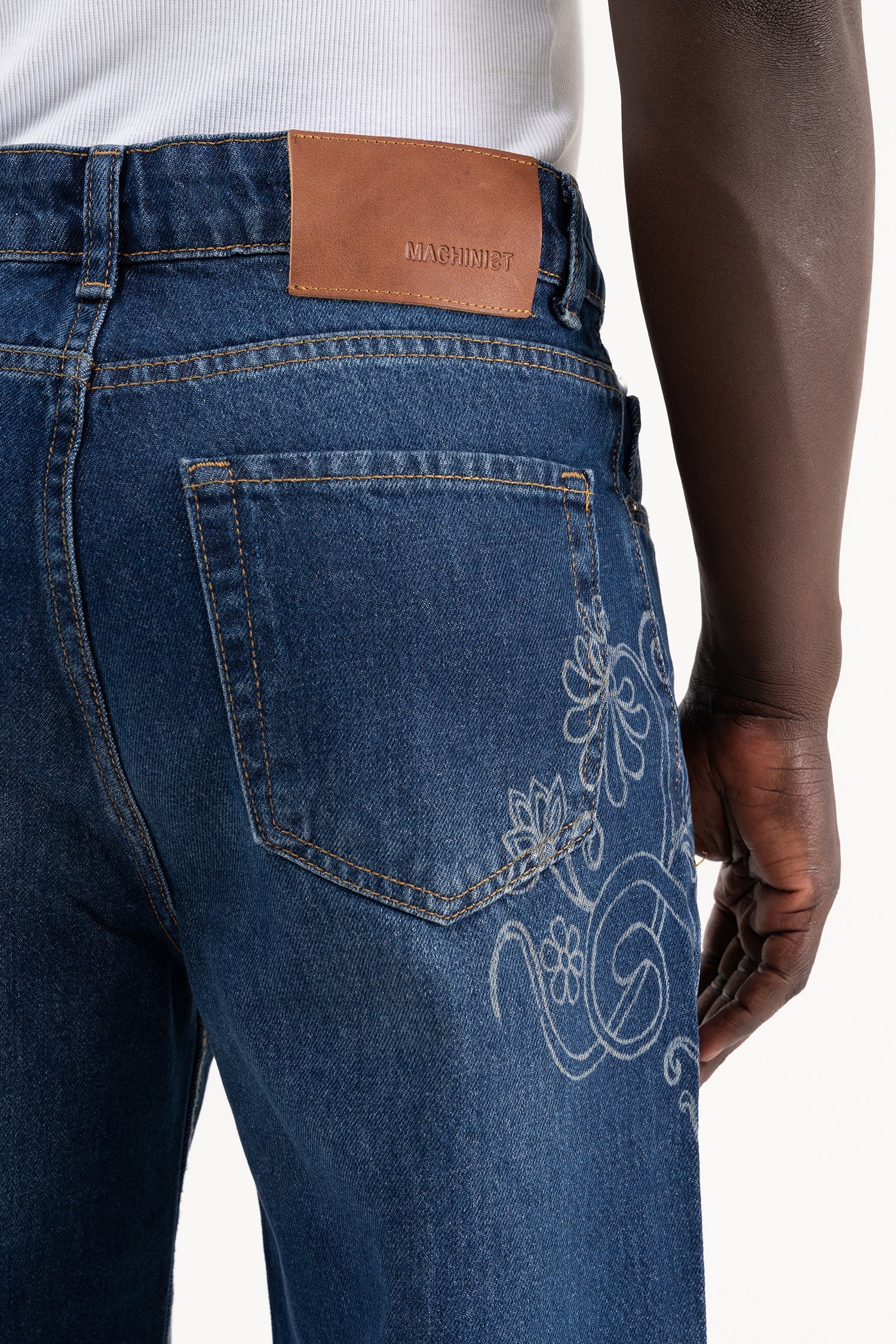 Erkek Degrade Effected Baggy Jean Pantolon Açık Mavi-5