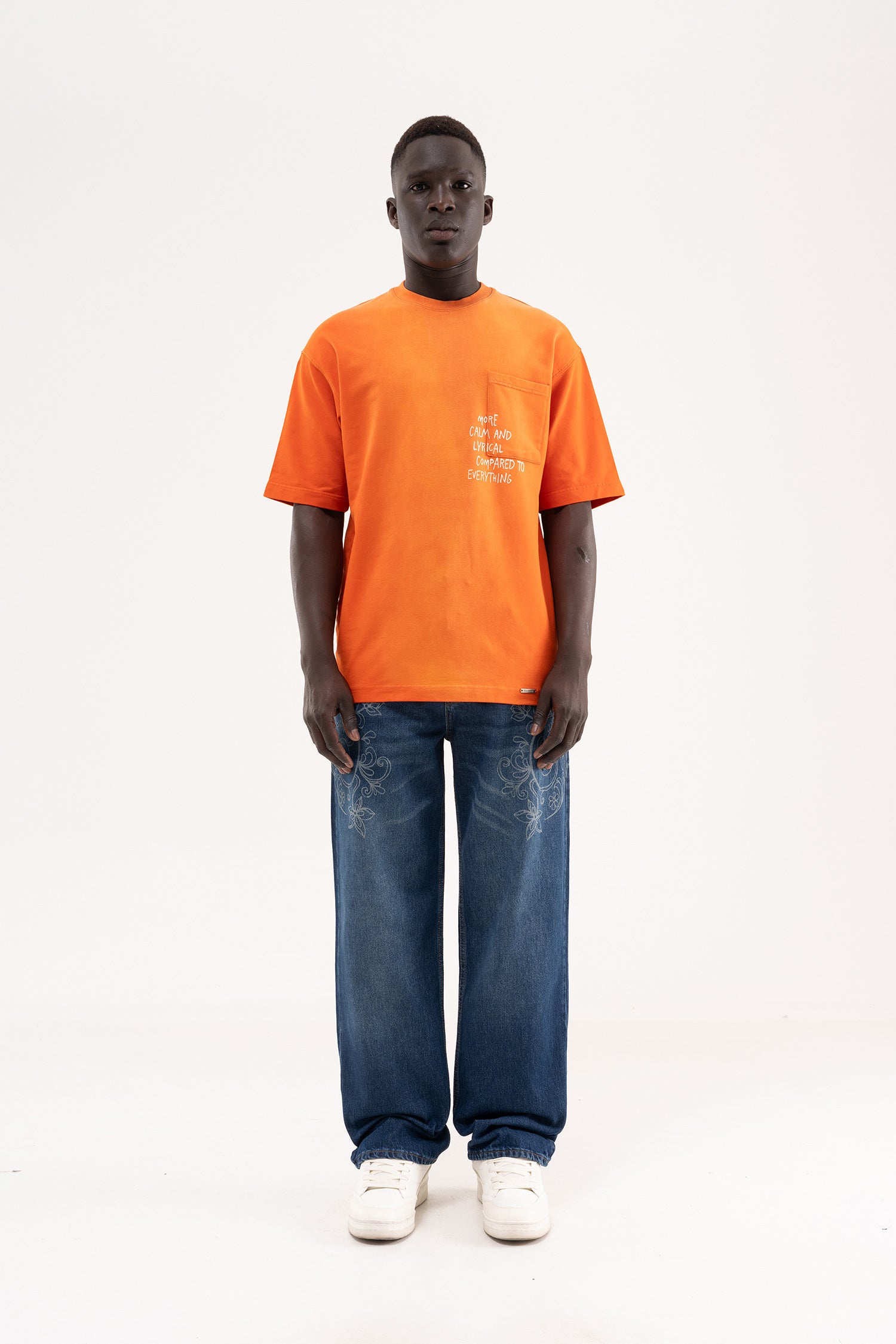 Erkek Degrade Effected Baggy Jean Pantolon Açık Mavi-6