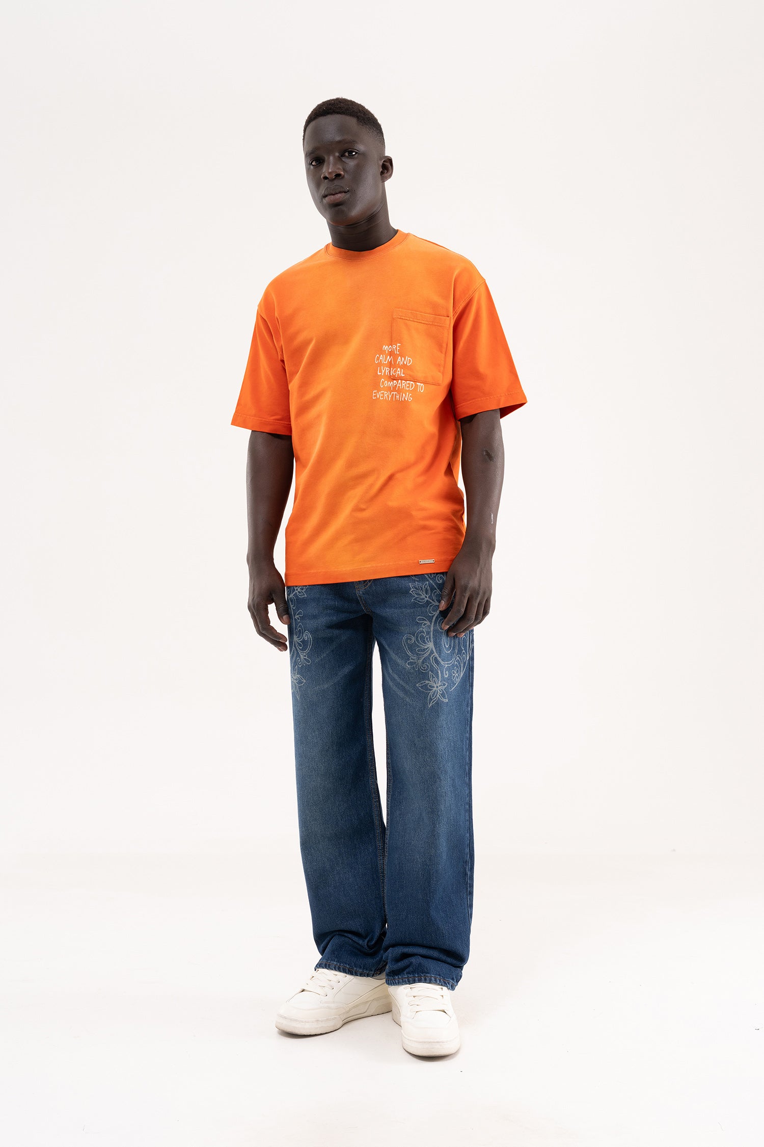 Erkek Degrade Effected Baggy Jean Pantolon Açık Mavi-7