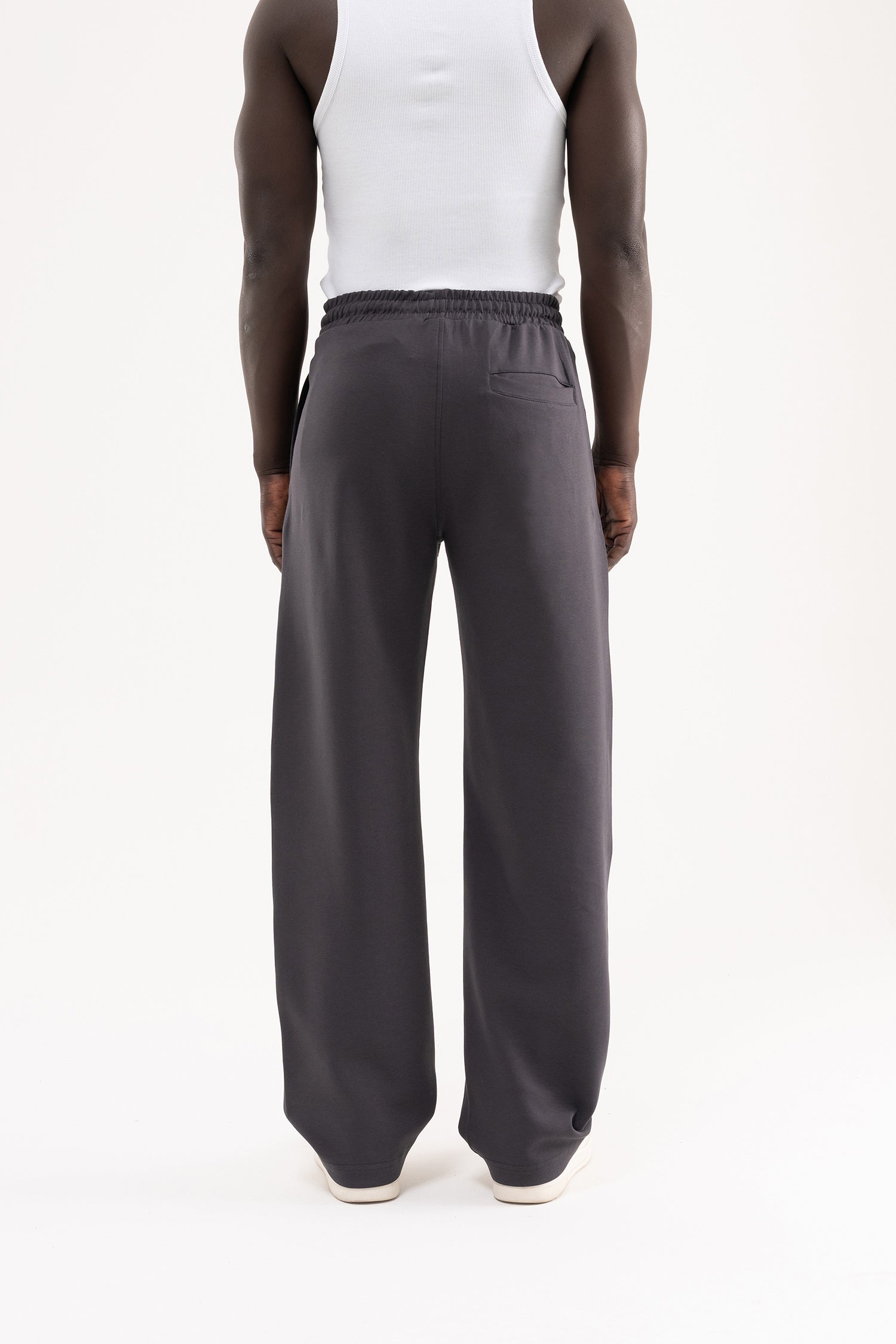 Erkek Çift Pilise Double Face Baggy Pantolon Antrasit-5