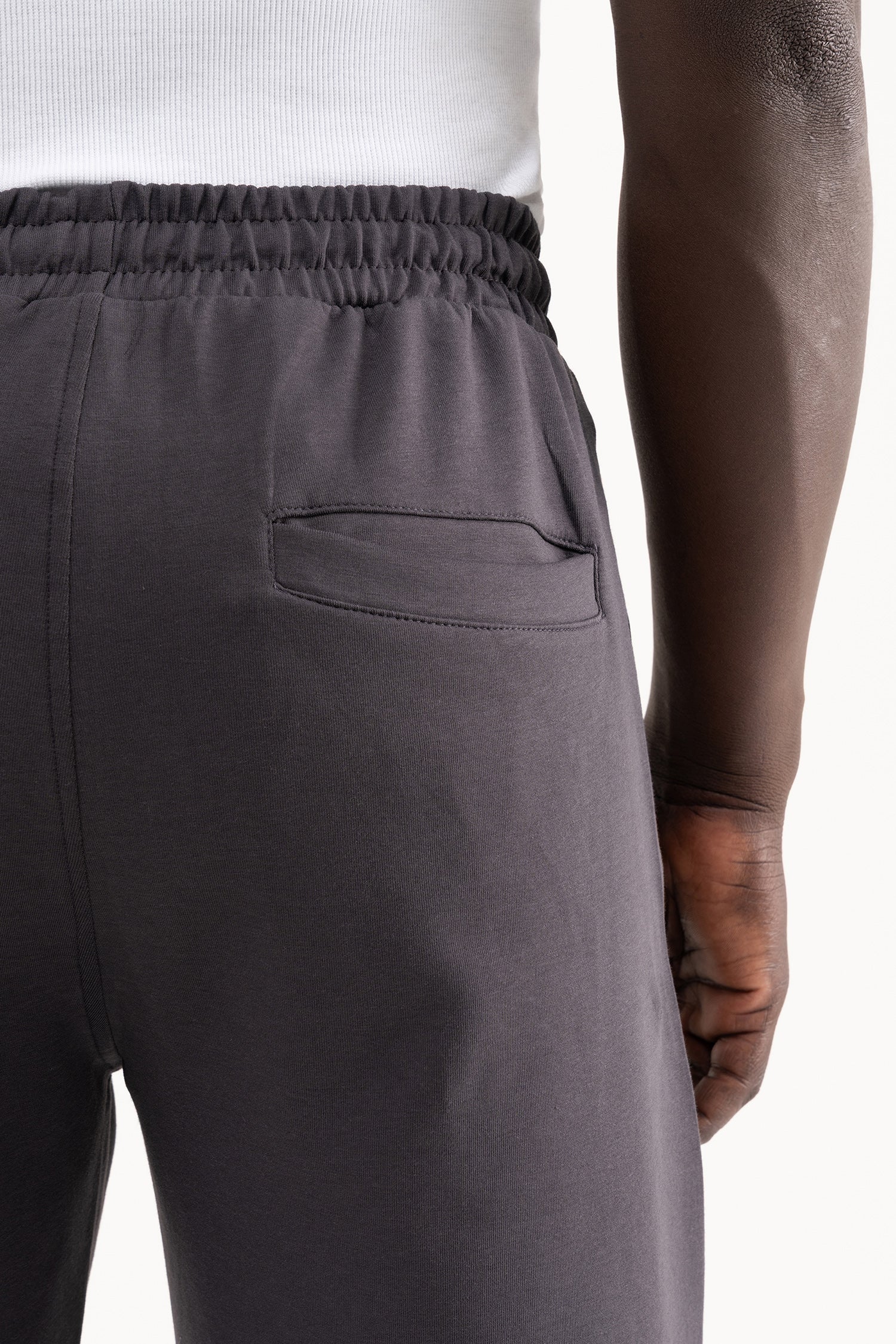 Erkek Çift Pilise Double Face Baggy Pantolon Antrasit-6