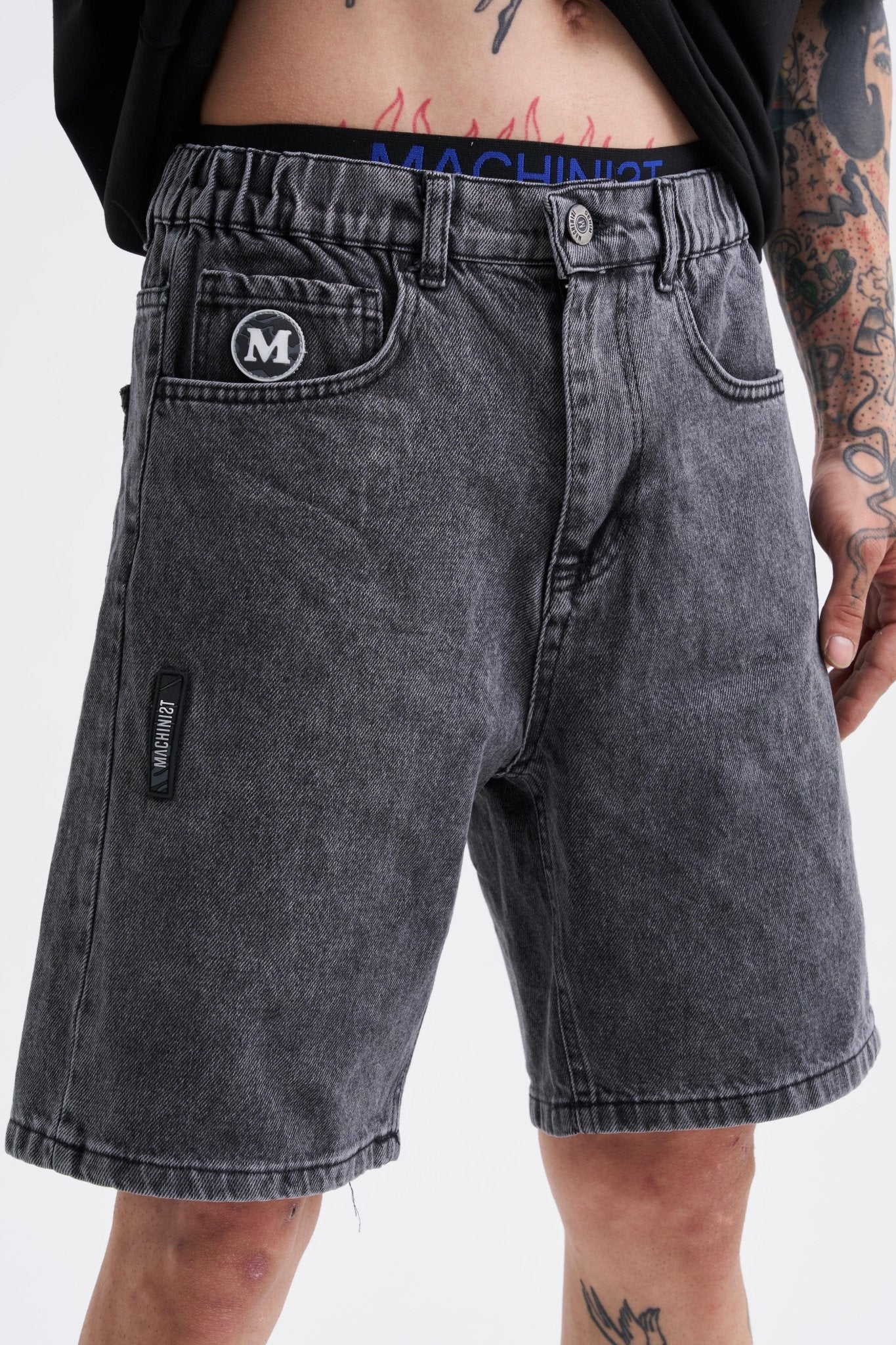Erkek M Logo Jean Short Antrasit