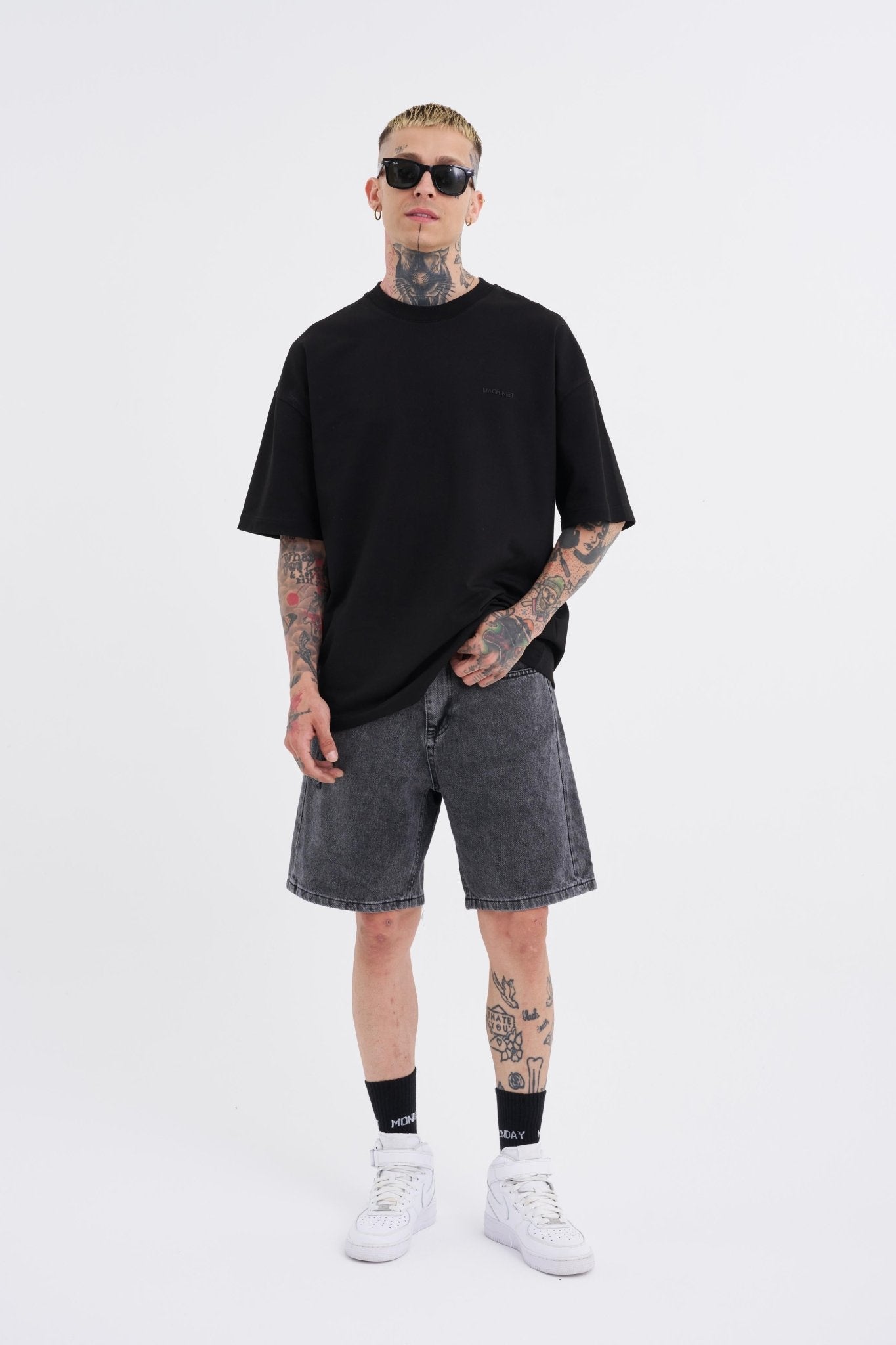 Erkek M Logo Jean Short Antrasit