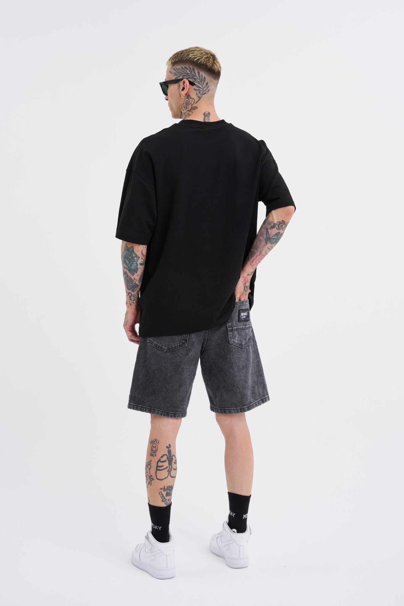 Erkek M Logo Jean Short Antrasit