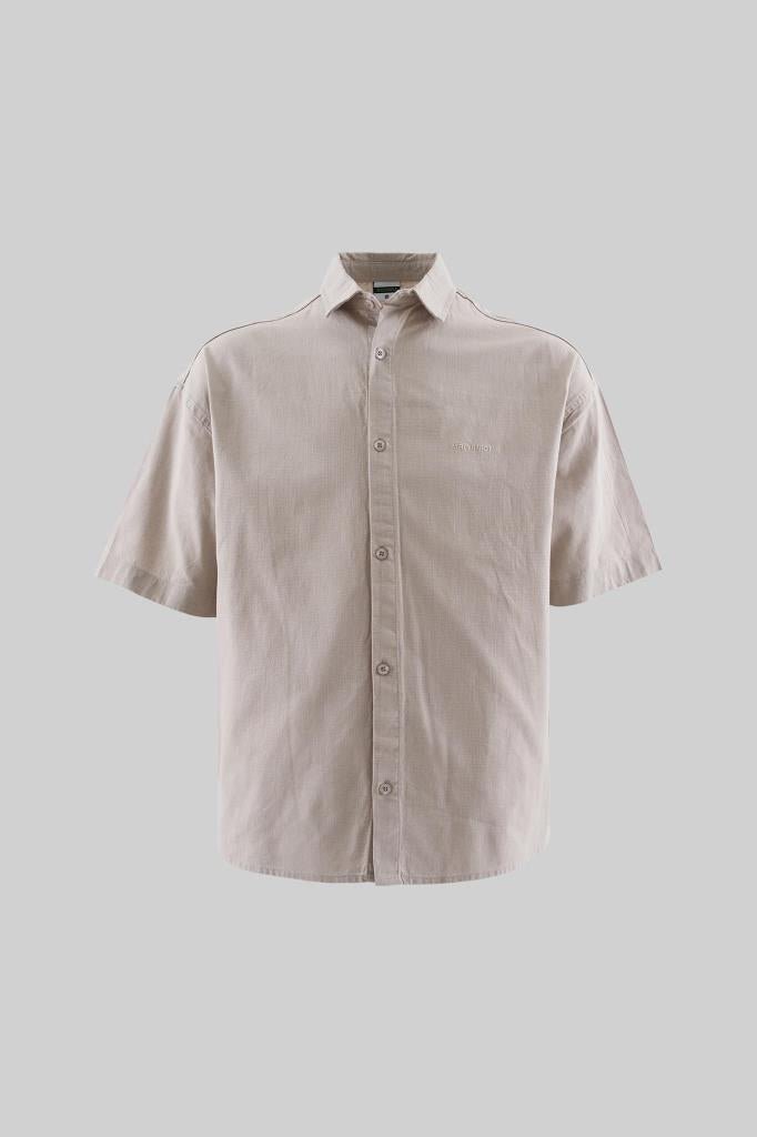 Erkek Basic Keten Oversize Gömlek Gri