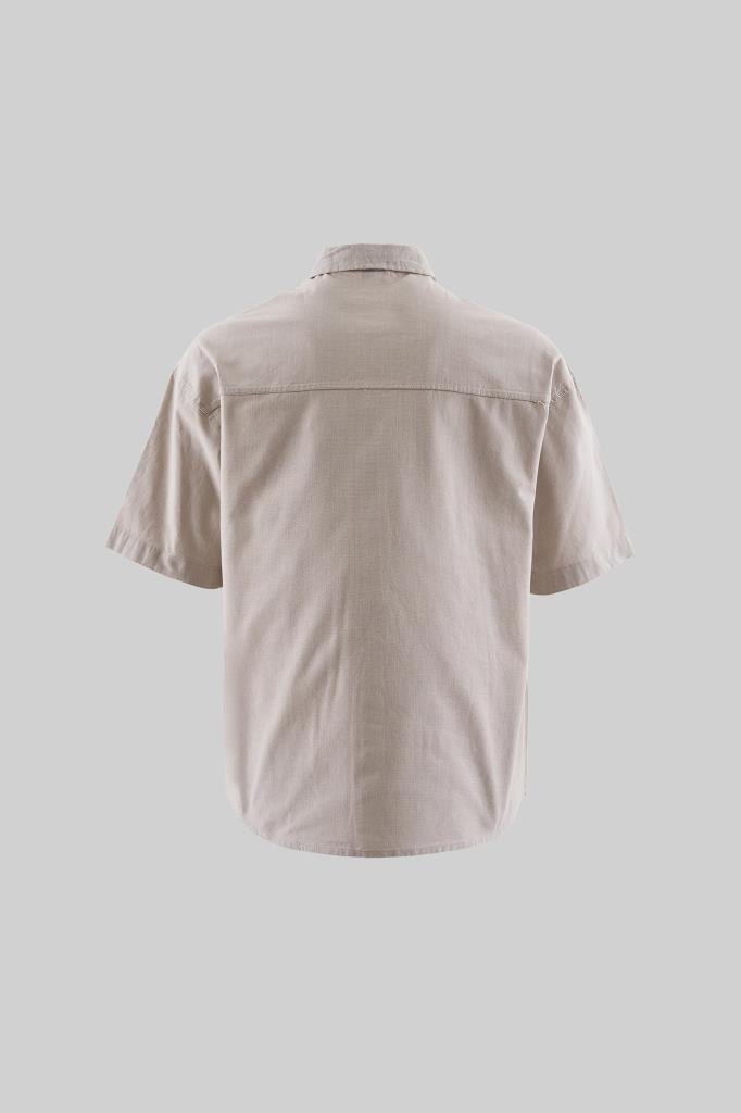 Erkek Basic Keten Oversize Gömlek Gri