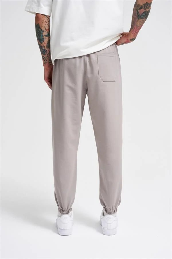 Basic Regular Bel Paça Lastikli 3 Cepli Jogger Eşofman Altı Açık Gri