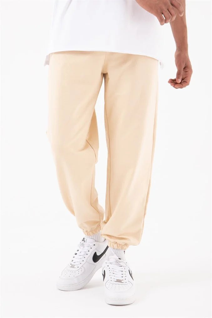 Basic Regular Bel Paça Lastikli 3 Cepli Jogger Eşofman Altı Bej