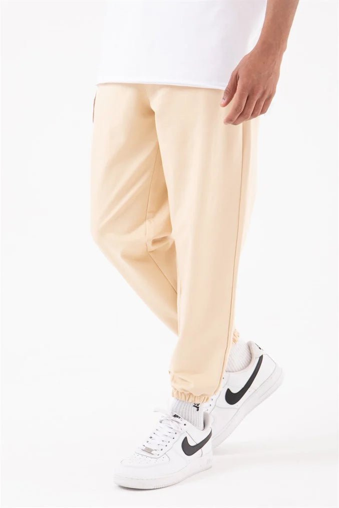 Basic Regular Bel Paça Lastikli 3 Cepli Jogger Eşofman Altı Bej