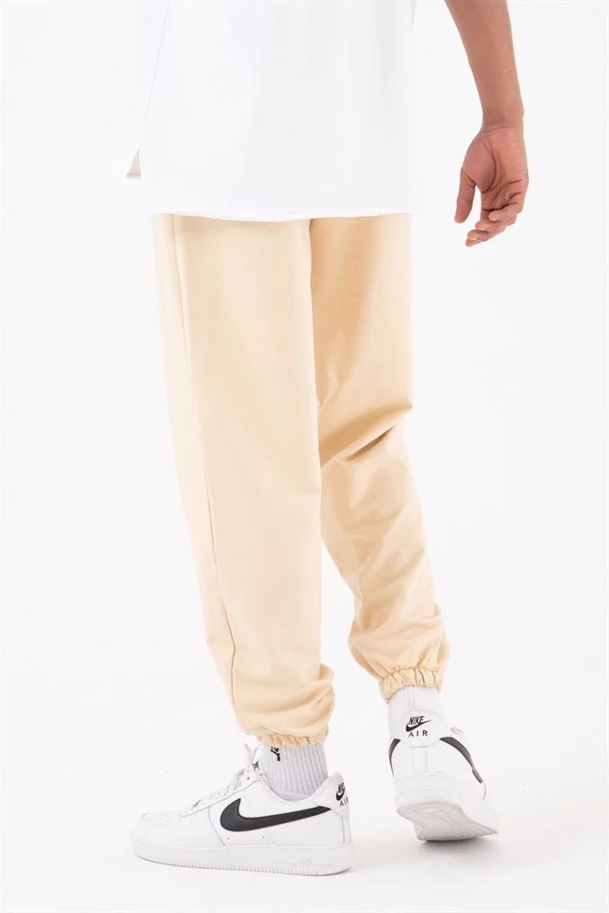 Basic Regular Bel Paça Lastikli 3 Cepli Jogger Eşofman Altı Bej