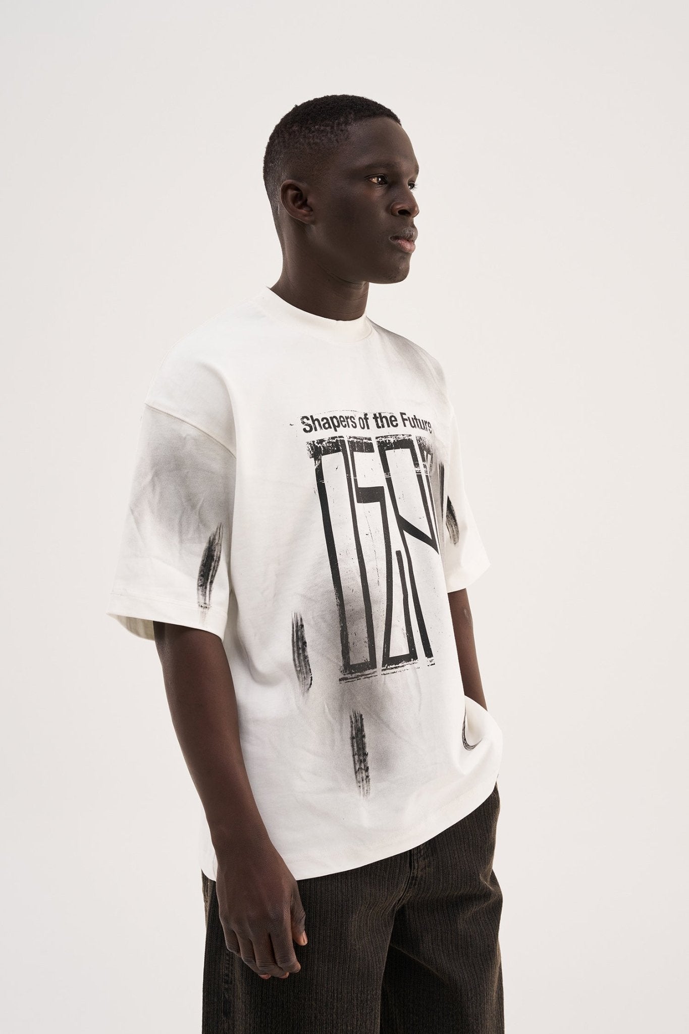 Erkek Design Dept Oversize Tişört Ekru