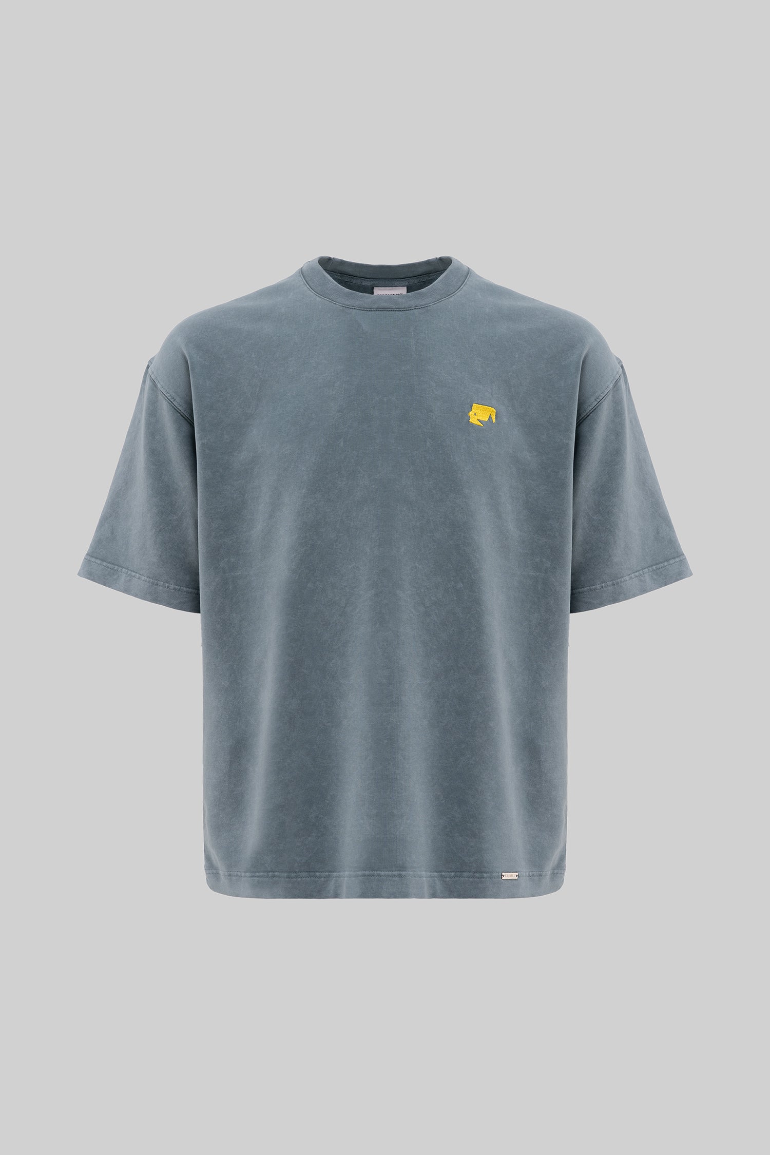 Erkek 1987 Patched Baskılı Oversize Tişört Gri