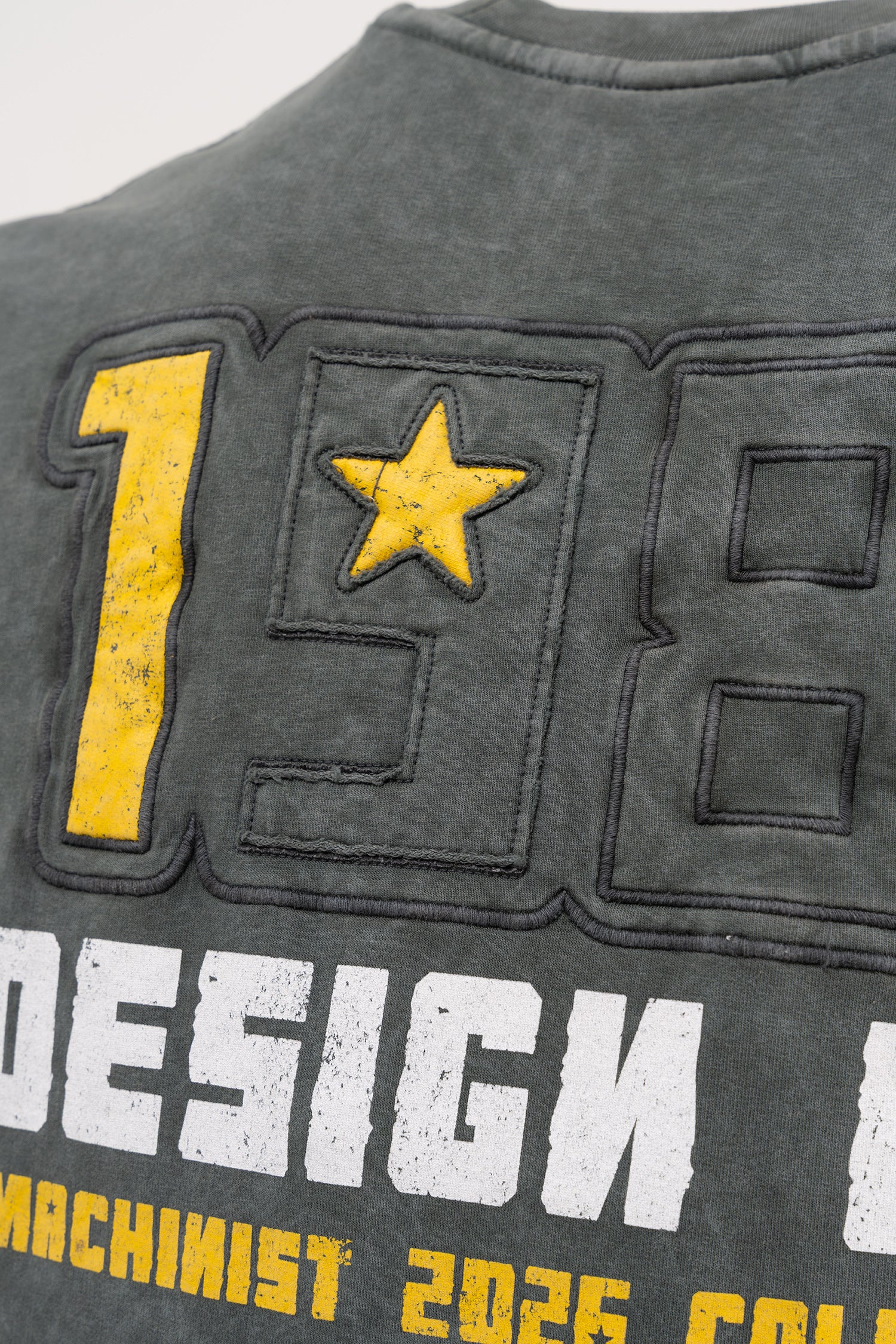 Erkek 1987 Patched Baskılı Oversize Tişört Haki-4