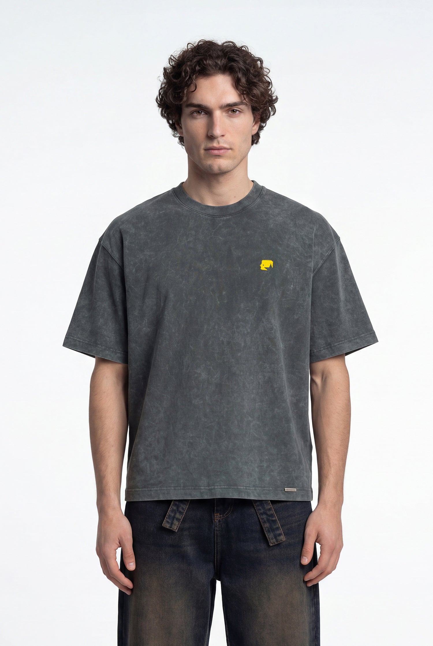 Erkek 1987 Patched Baskılı Oversize Tişört Haki-5