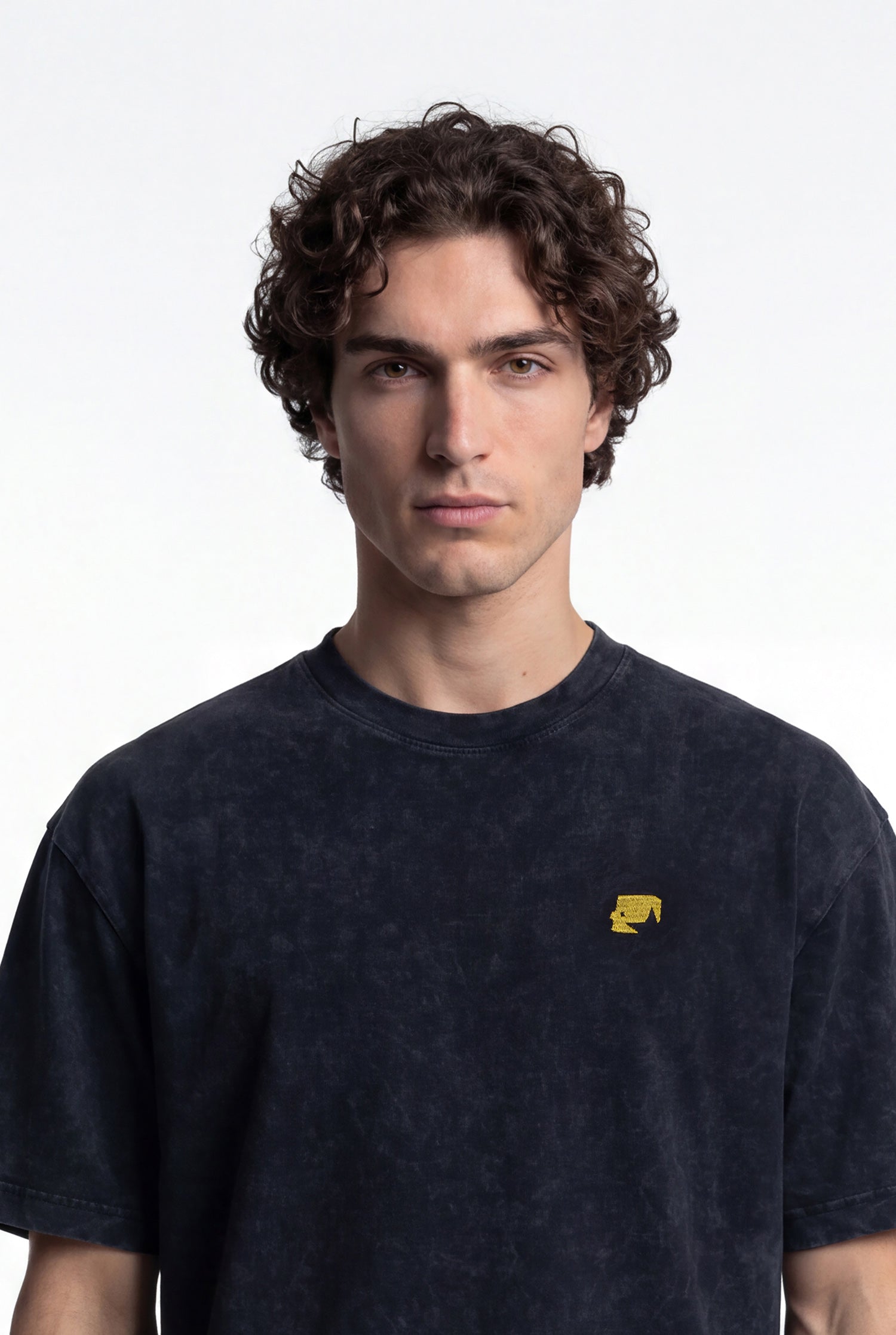 Erkek 1987 Patched Baskılı Oversize Tişört Siyah-6