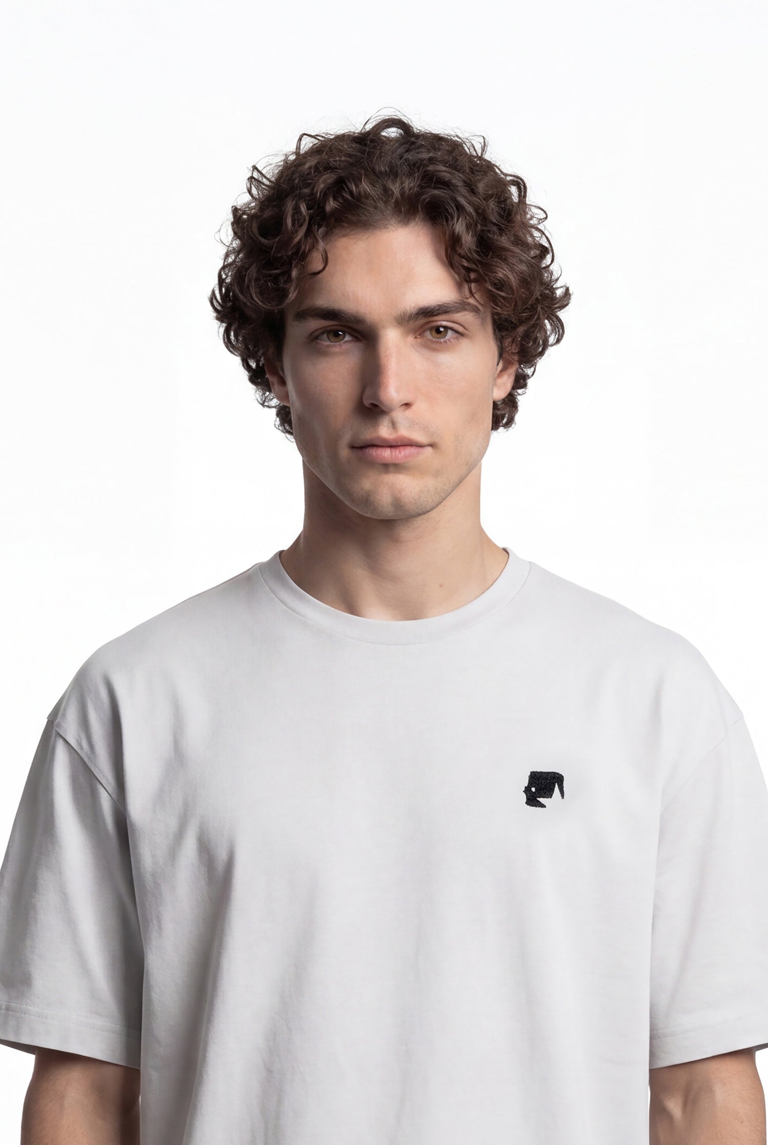 Erkek 1987 Patched Baskılı Oversize Tişört Uzay Grisi-5