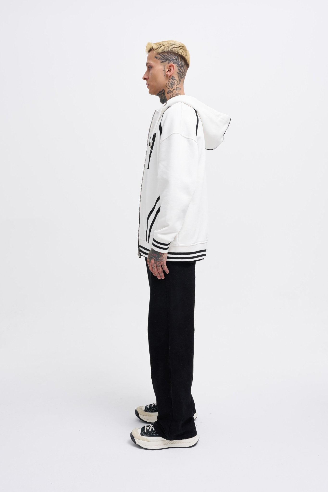 Erkek 87 Aplique Zip Jacket Ekru