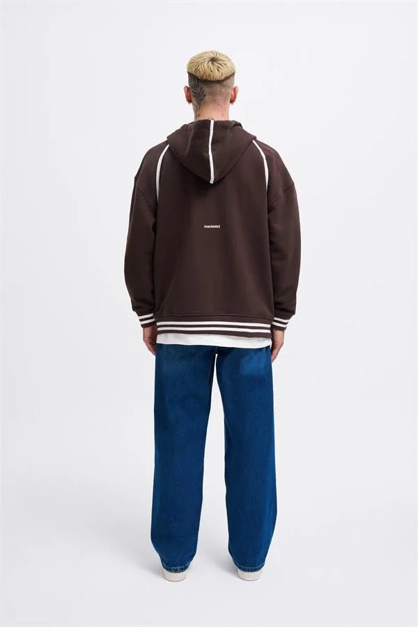 Erkek 87 Aplique Zip Jacket Koyu Kahverengi