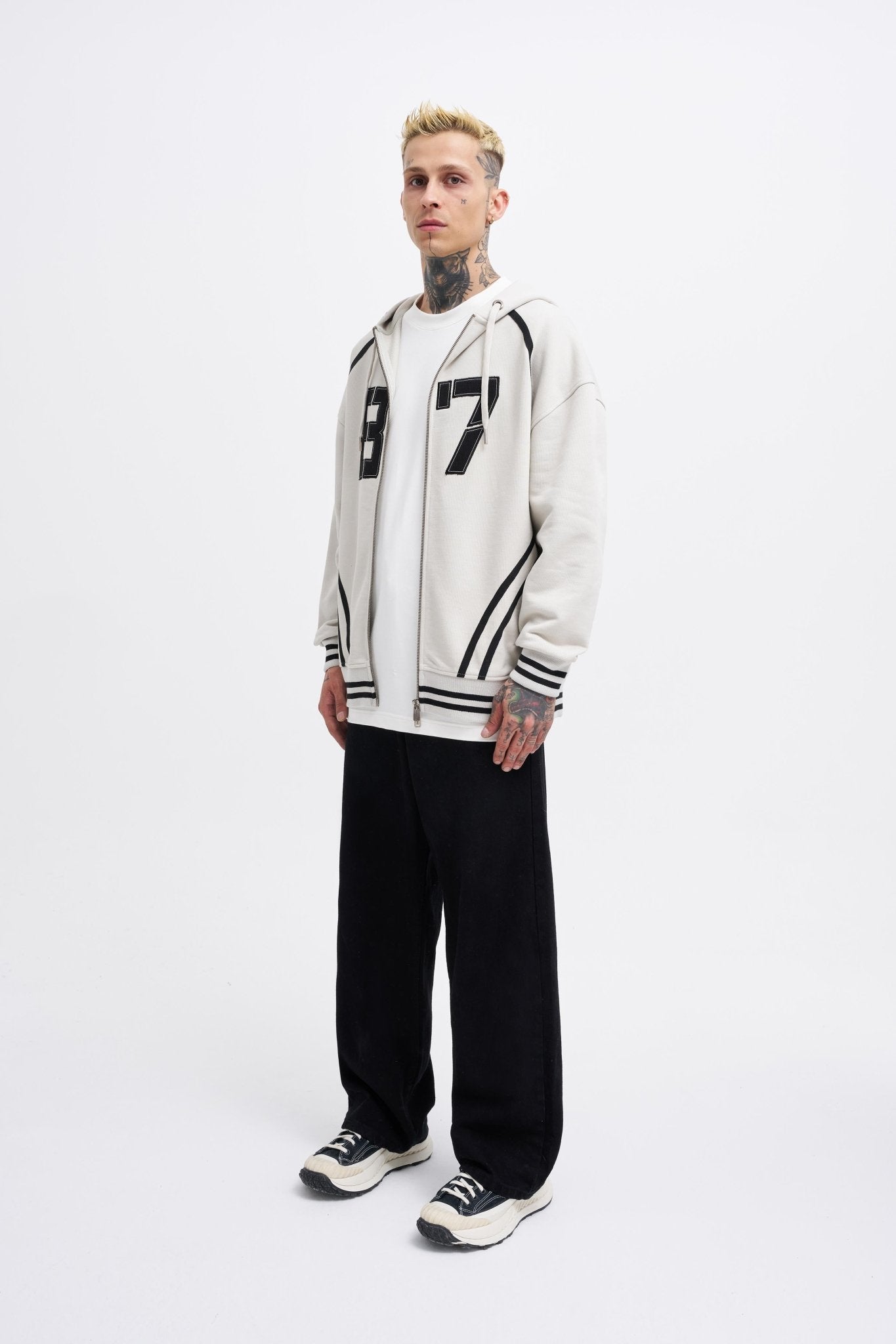 Erkek 87 Aplique Zip Jacket Uzay Grisi