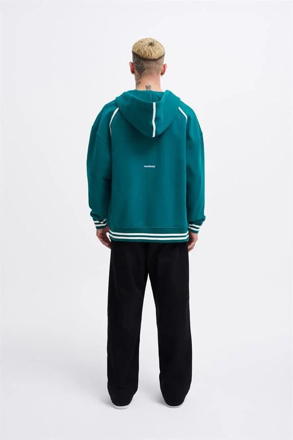Erkek 87 Aplique Zip Jacket Yağ Yeşili
