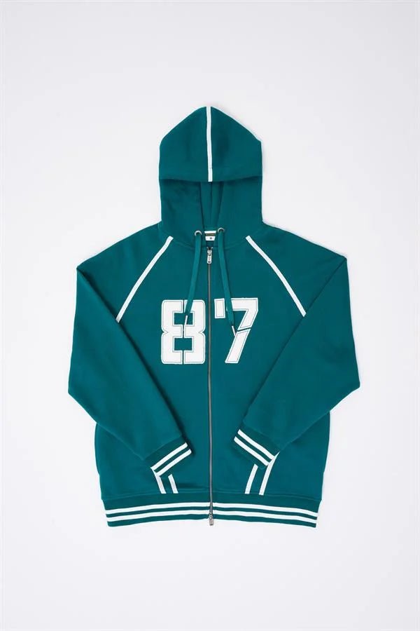 Erkek 87 Aplique Zip Jacket Yağ Yeşili