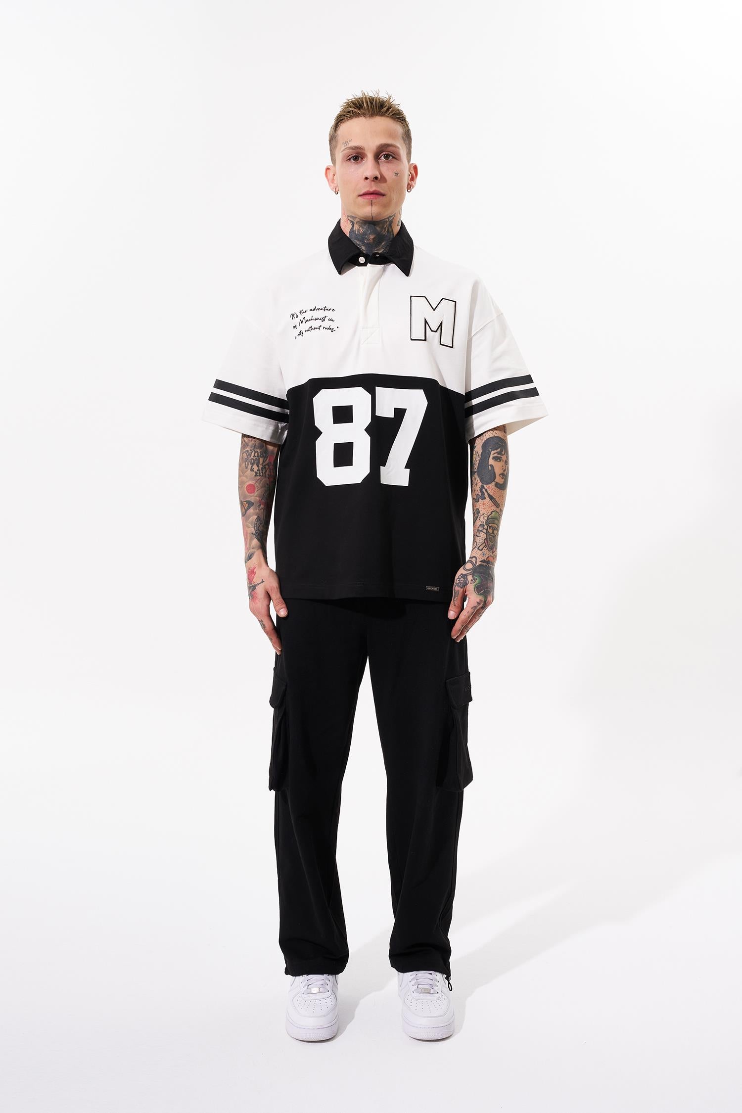 Erkek 87 Pieced Polo Yaka Tişört Ekru