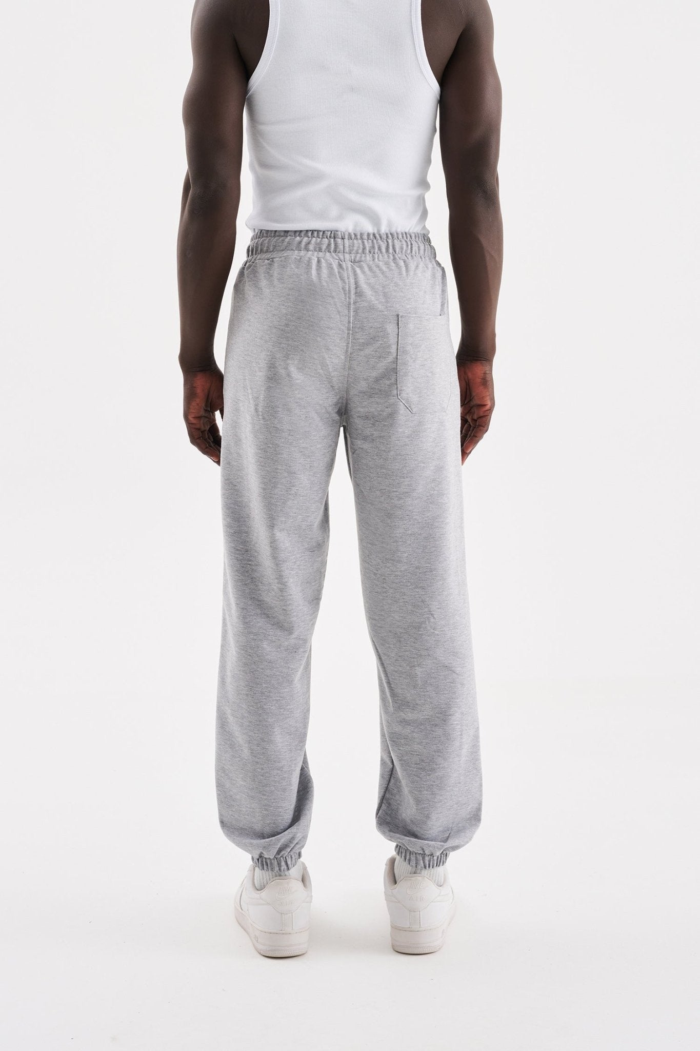 Erkek Aesthetic Dreams Baskılı Organik Pamuklu Jogger Eşofman Altı Gri Melanj