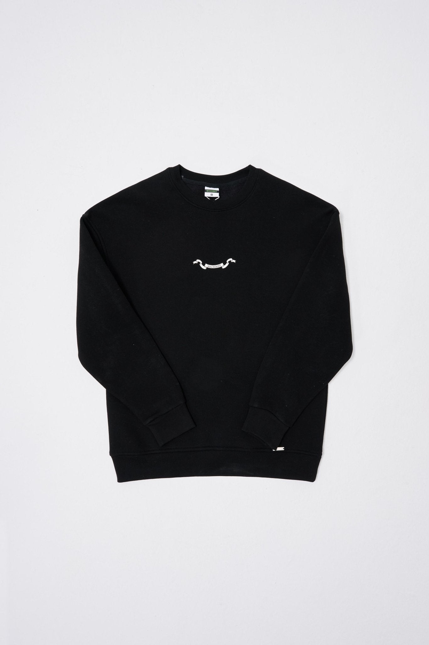 Erkek Angel and Ribbon Printed Sweatshirt Siyah
