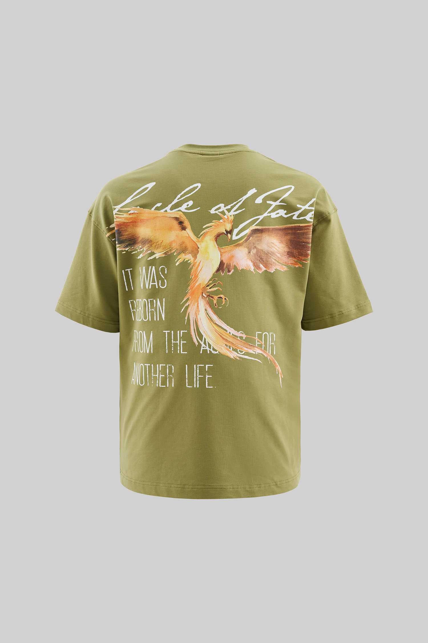 Erkek Anka Printed Oversi̇ze Ti̇şört Askeri Yeşil