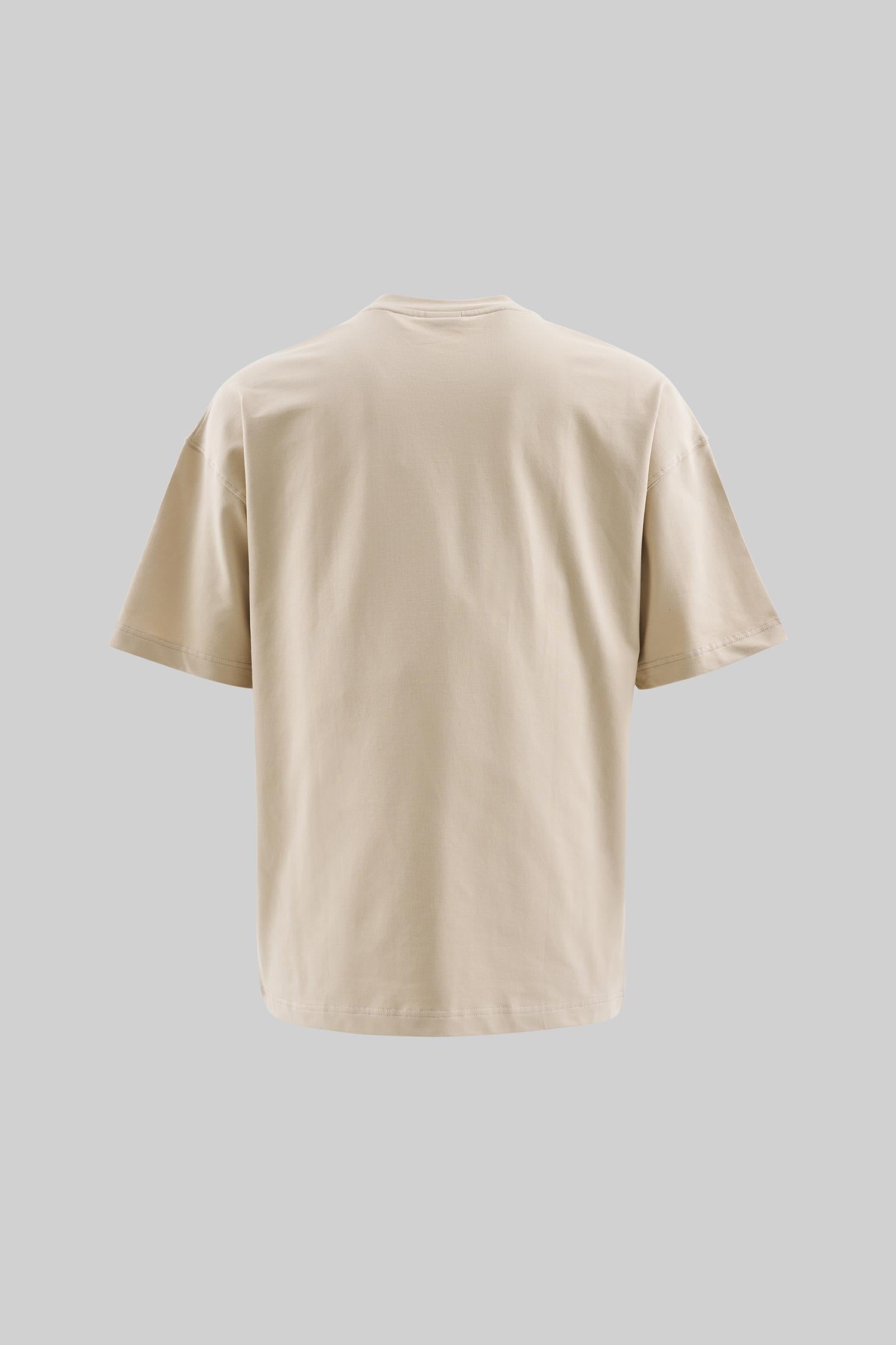 Erkek B4 Printed And Embroidered Oversi̇ze Ti̇şört Açık Bej