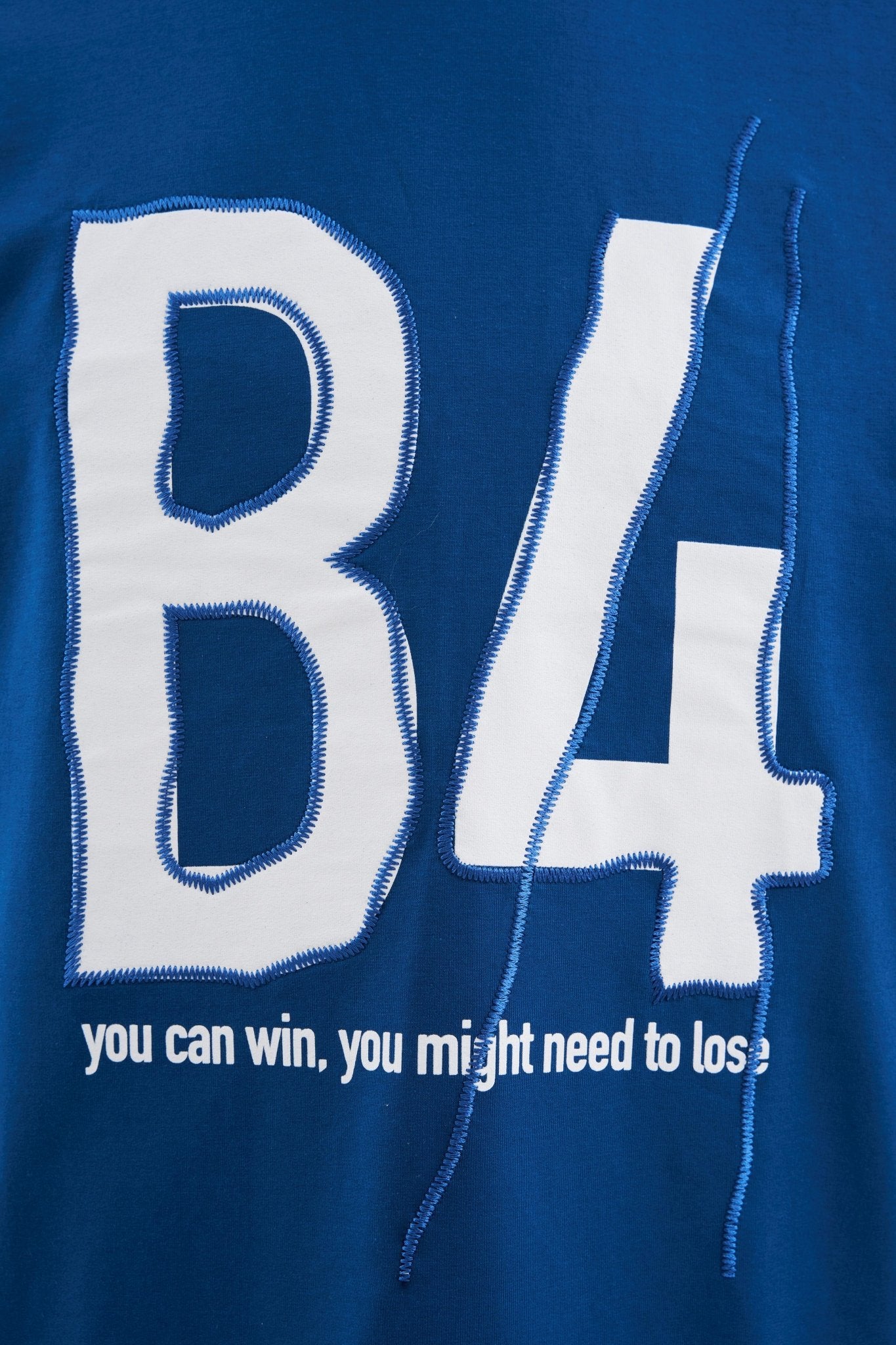 Erkek B4 Printed And Embroidered Oversi̇ze Ti̇şört Indigo