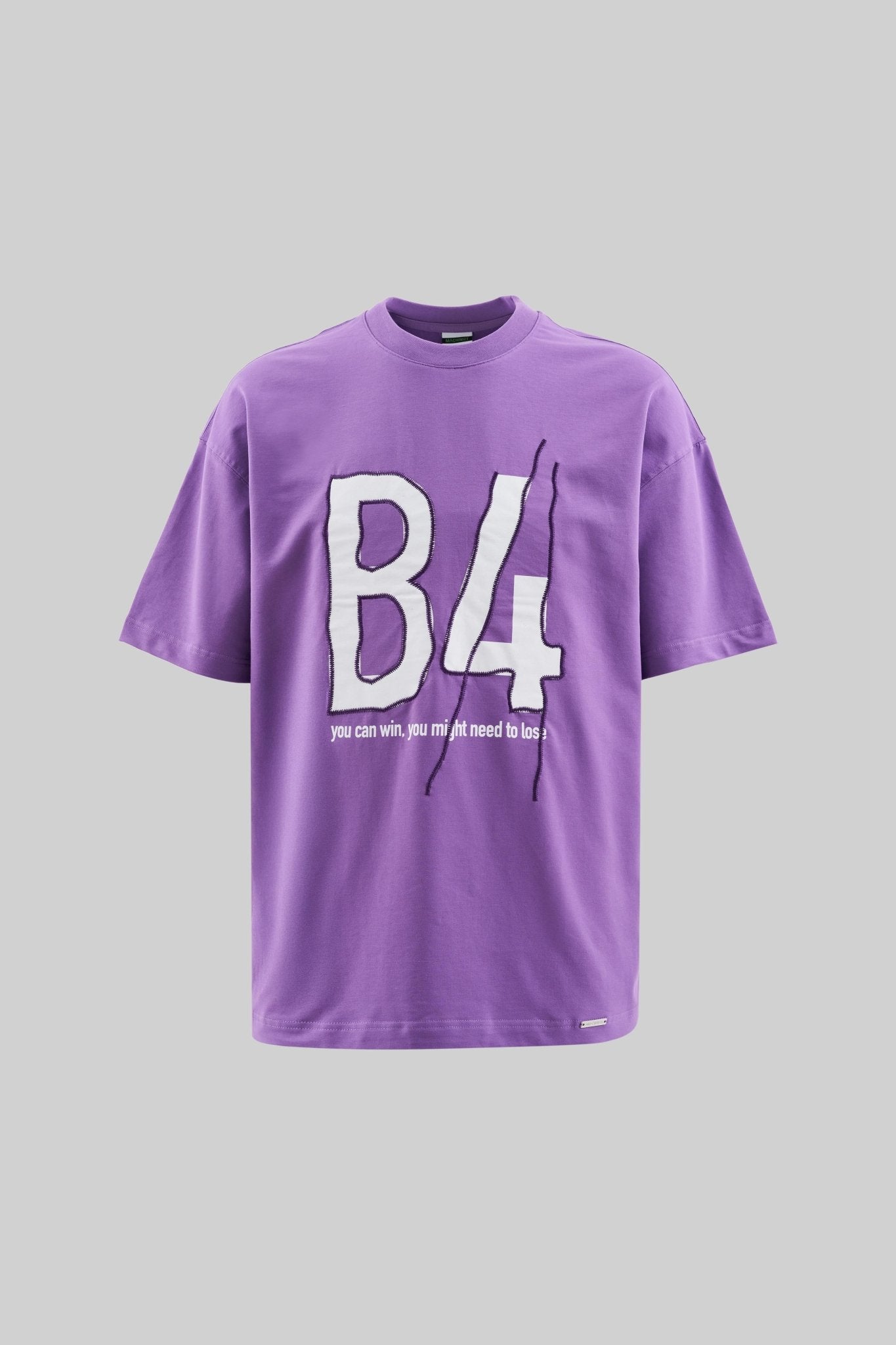 Erkek B4 Printed And Embroidered Oversi̇ze Ti̇şört Mor