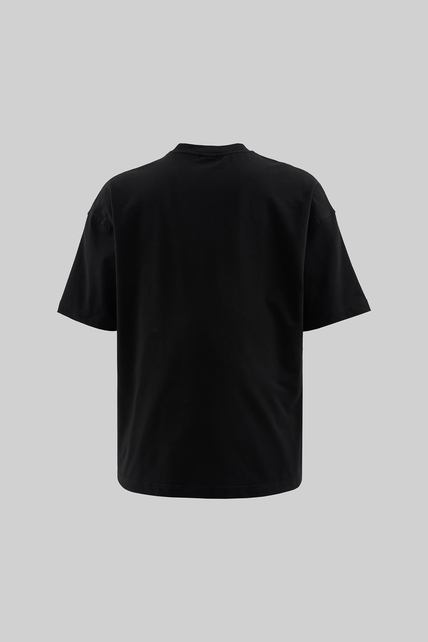 Erkek B4 Printed And Embroidered Oversi̇ze Ti̇şört Siyah
