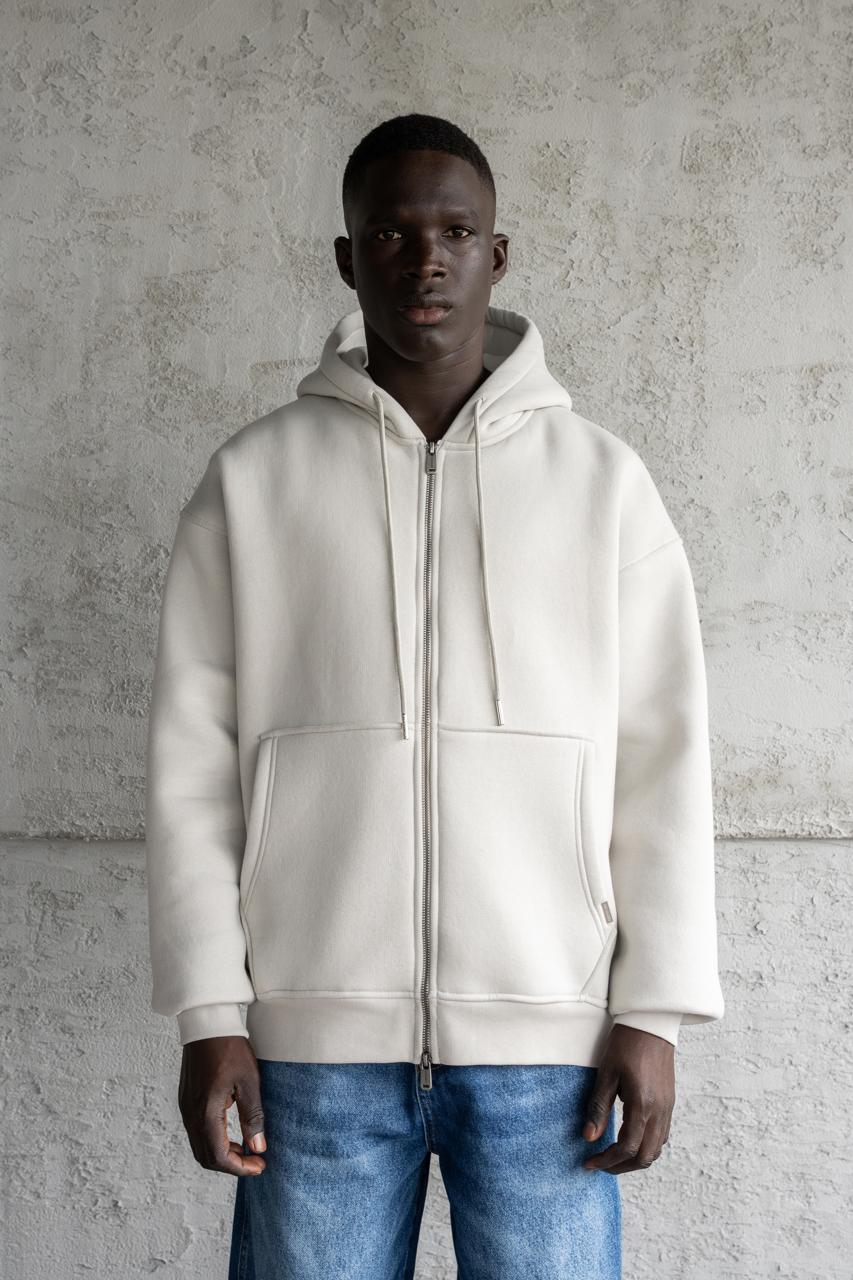 Erkek Bag Zip Kapüşonlı Sweatshirt Uzay Grisi