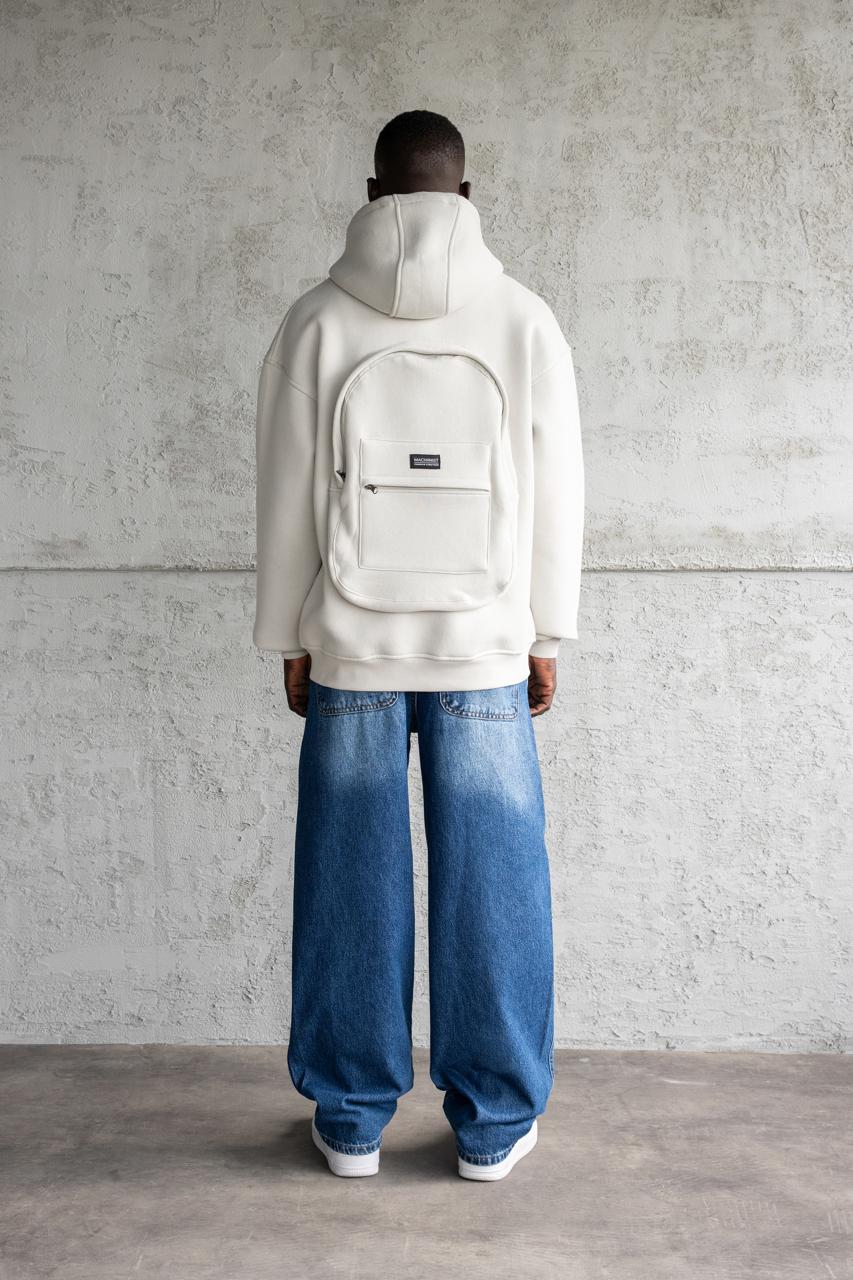 Erkek Bag Zip Kapüşonlı Sweatshirt Uzay Grisi-5
