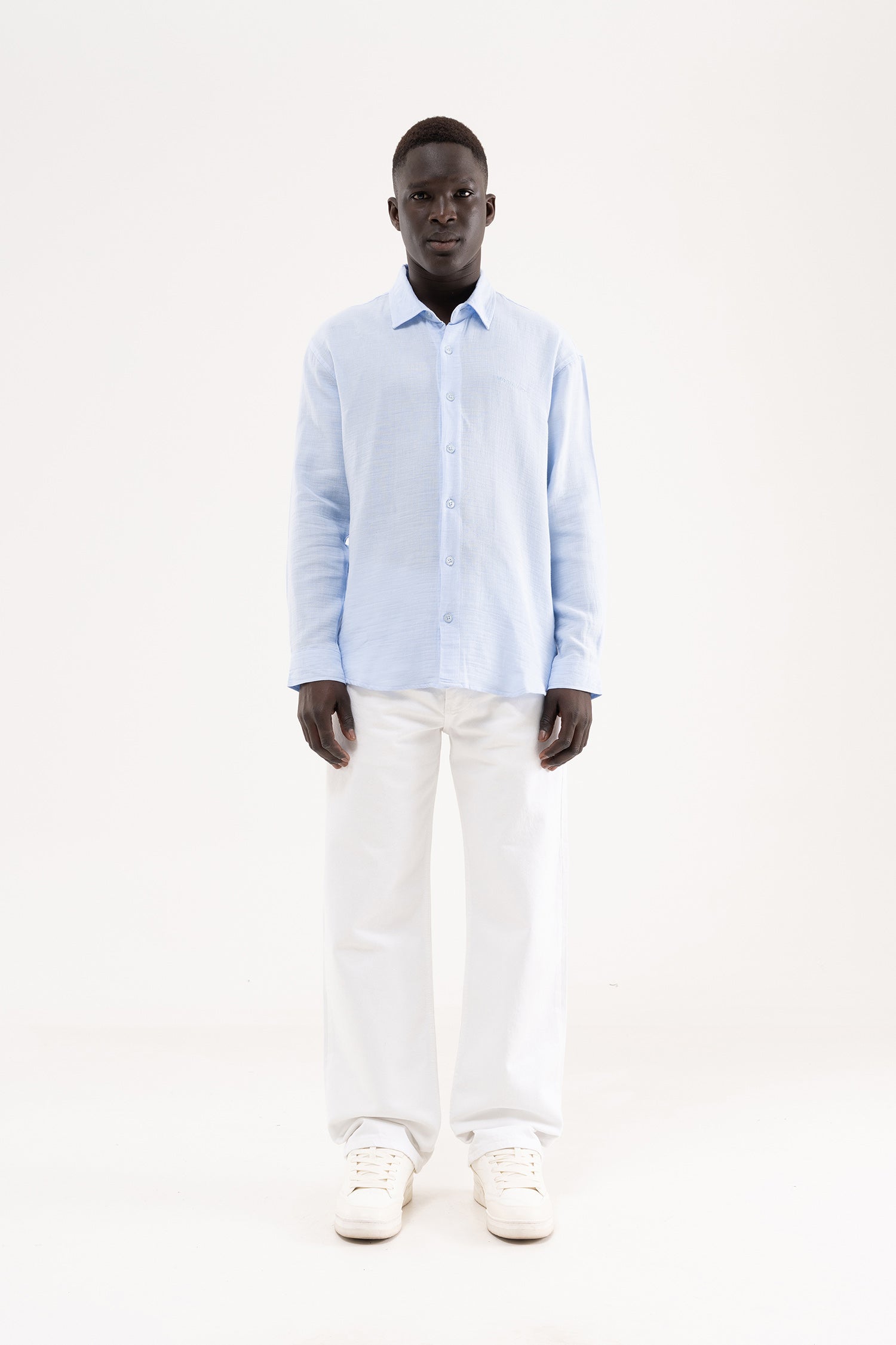 Erkek Baggy Fit Jean Pantolon Beyaz-6