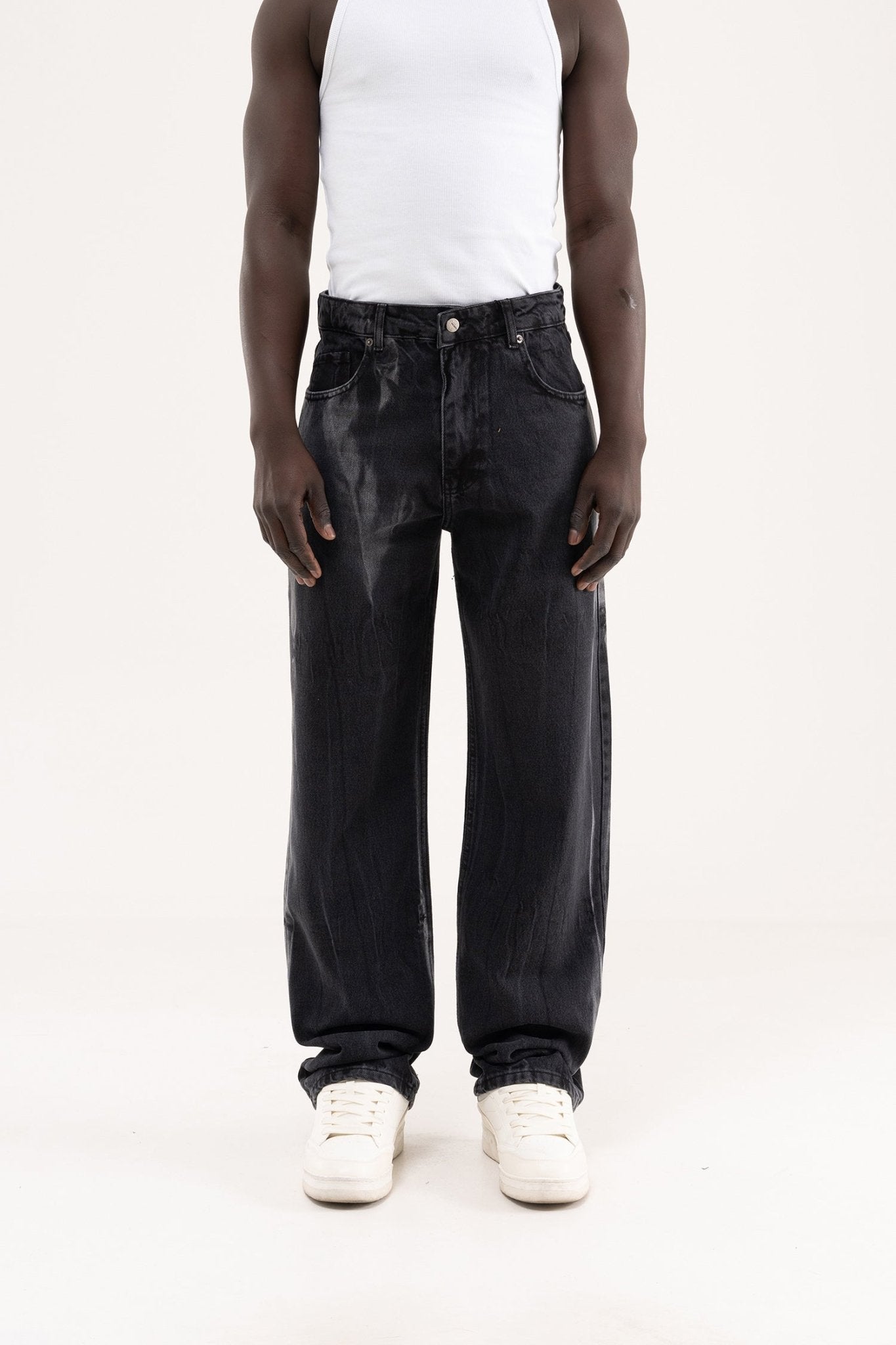 Erkek Baggy Jean Pantolon Siyah