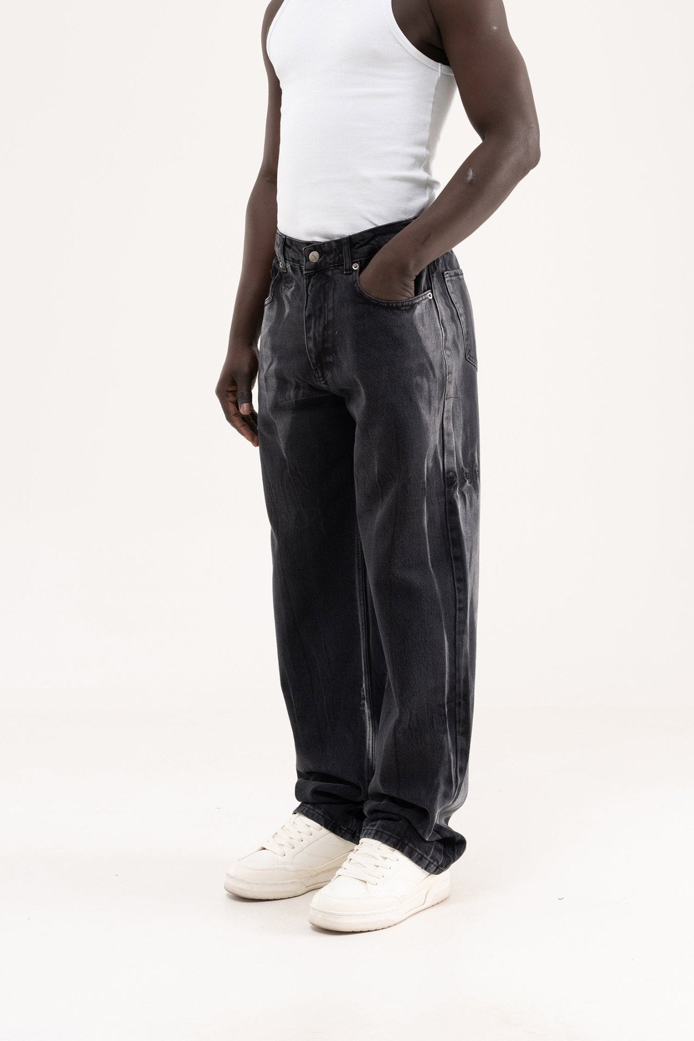 Erkek Baggy Jean Pantolon Siyah