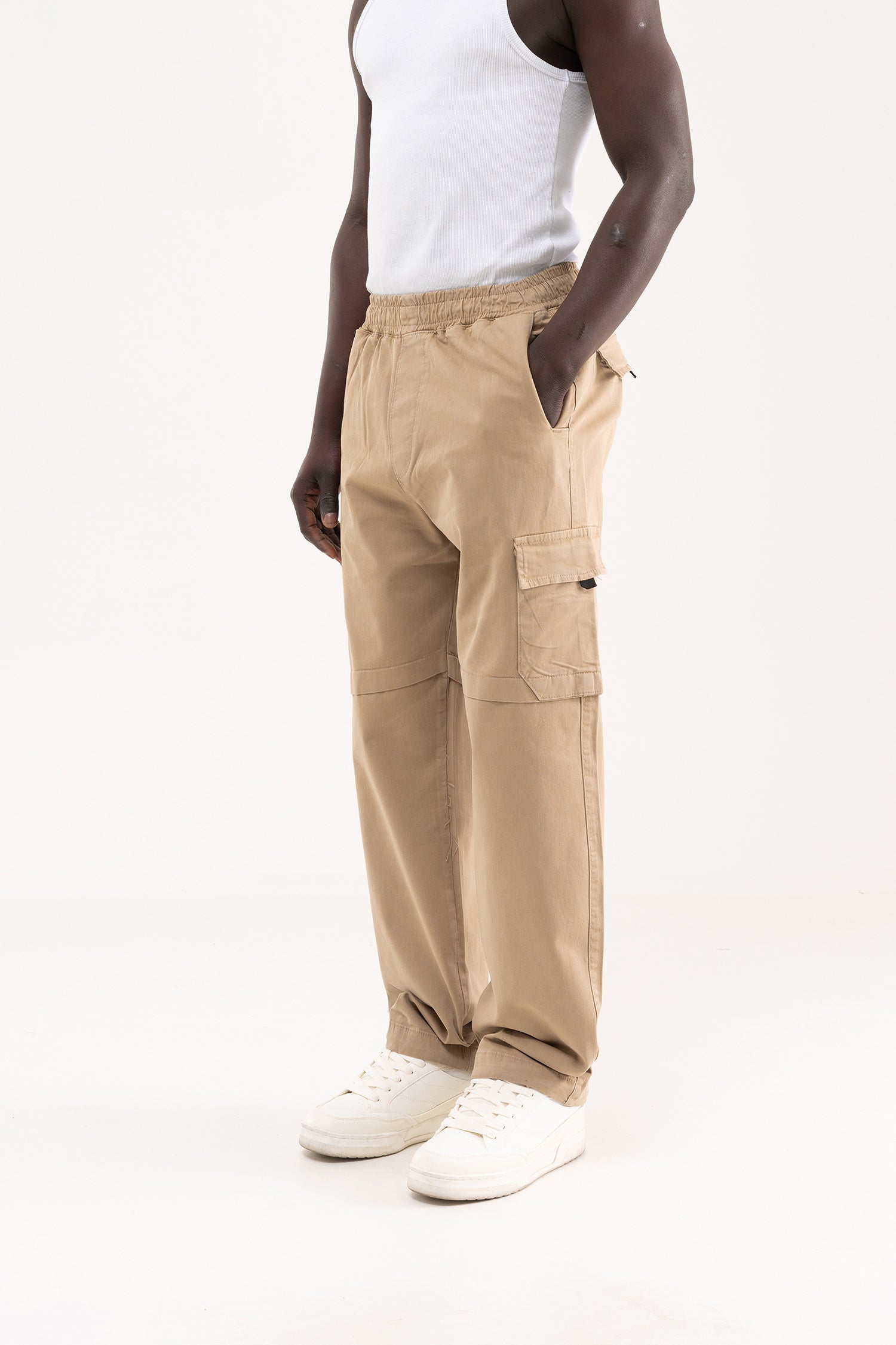 Erkek Baggy Kargo Pantolon Bej