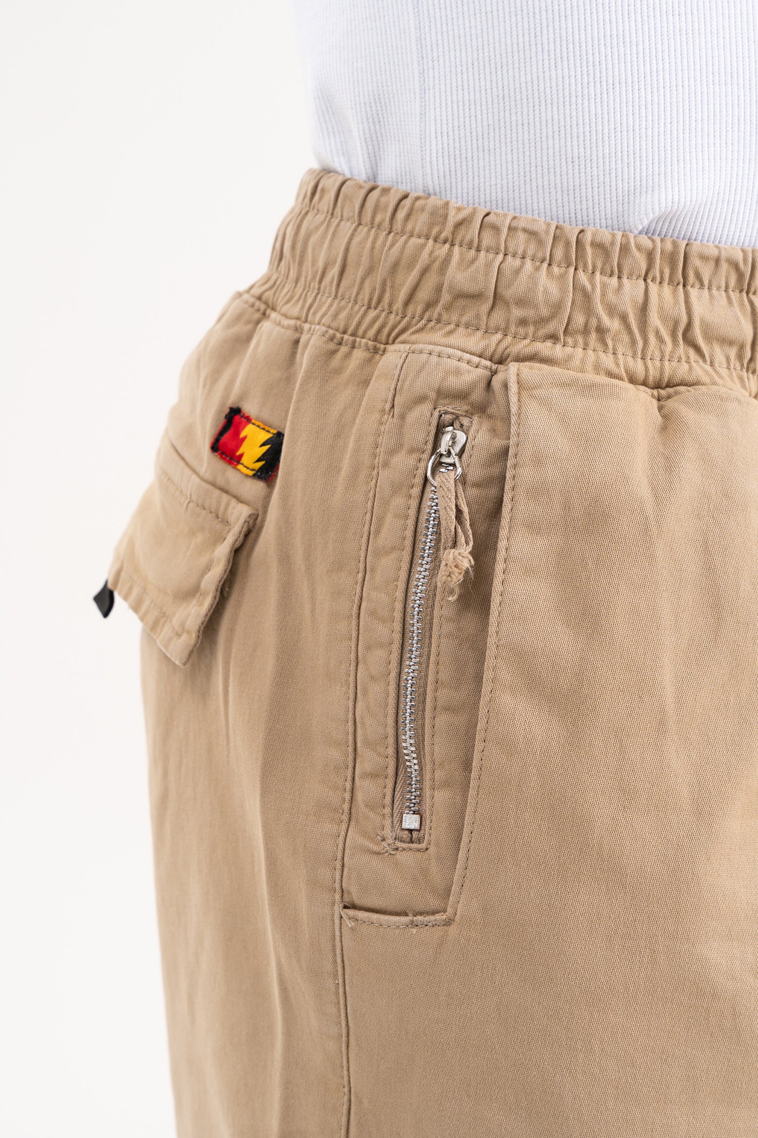 Erkek Baggy Kargo Pantolon Bej-6