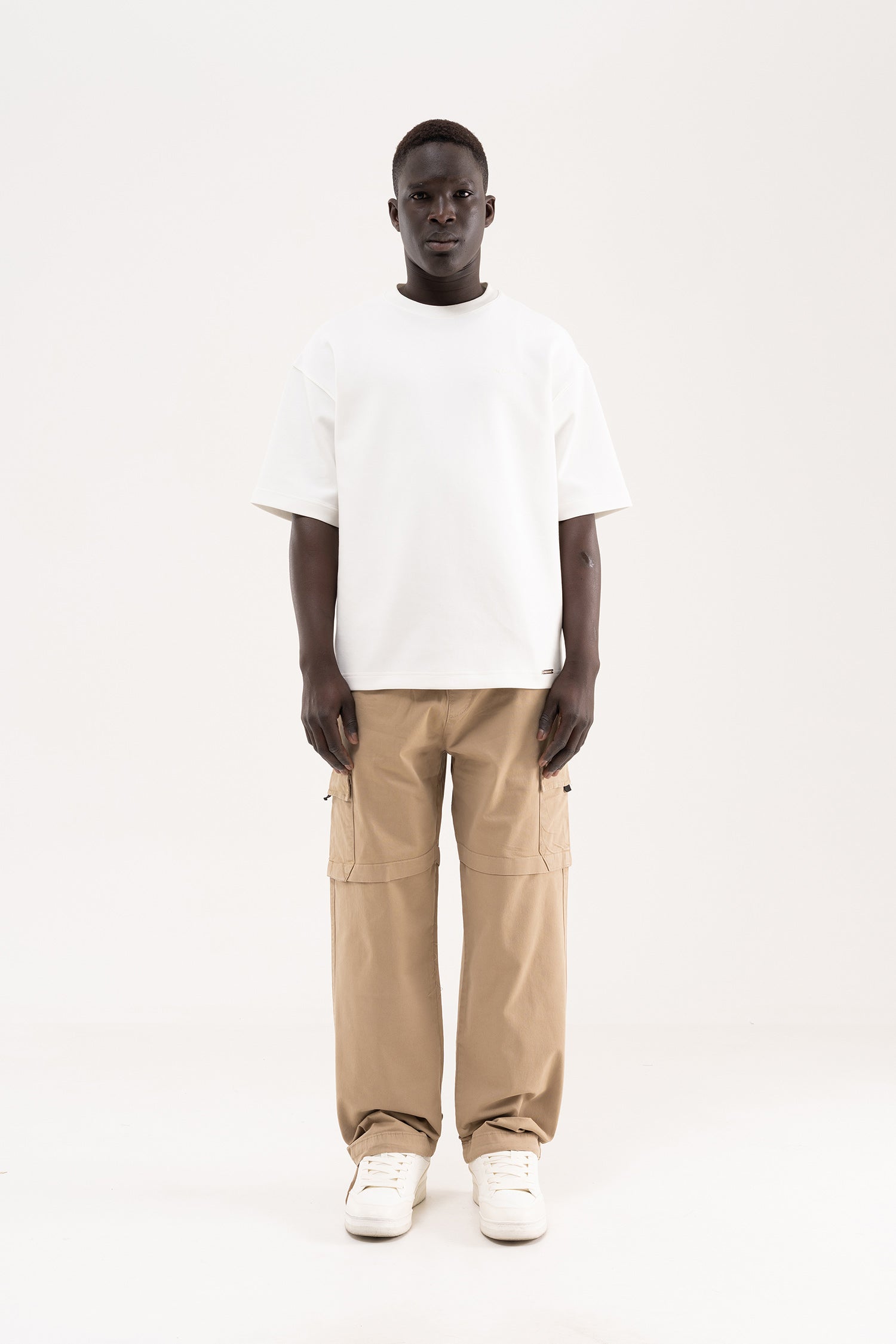 Erkek Baggy Kargo Pantolon Bej-7