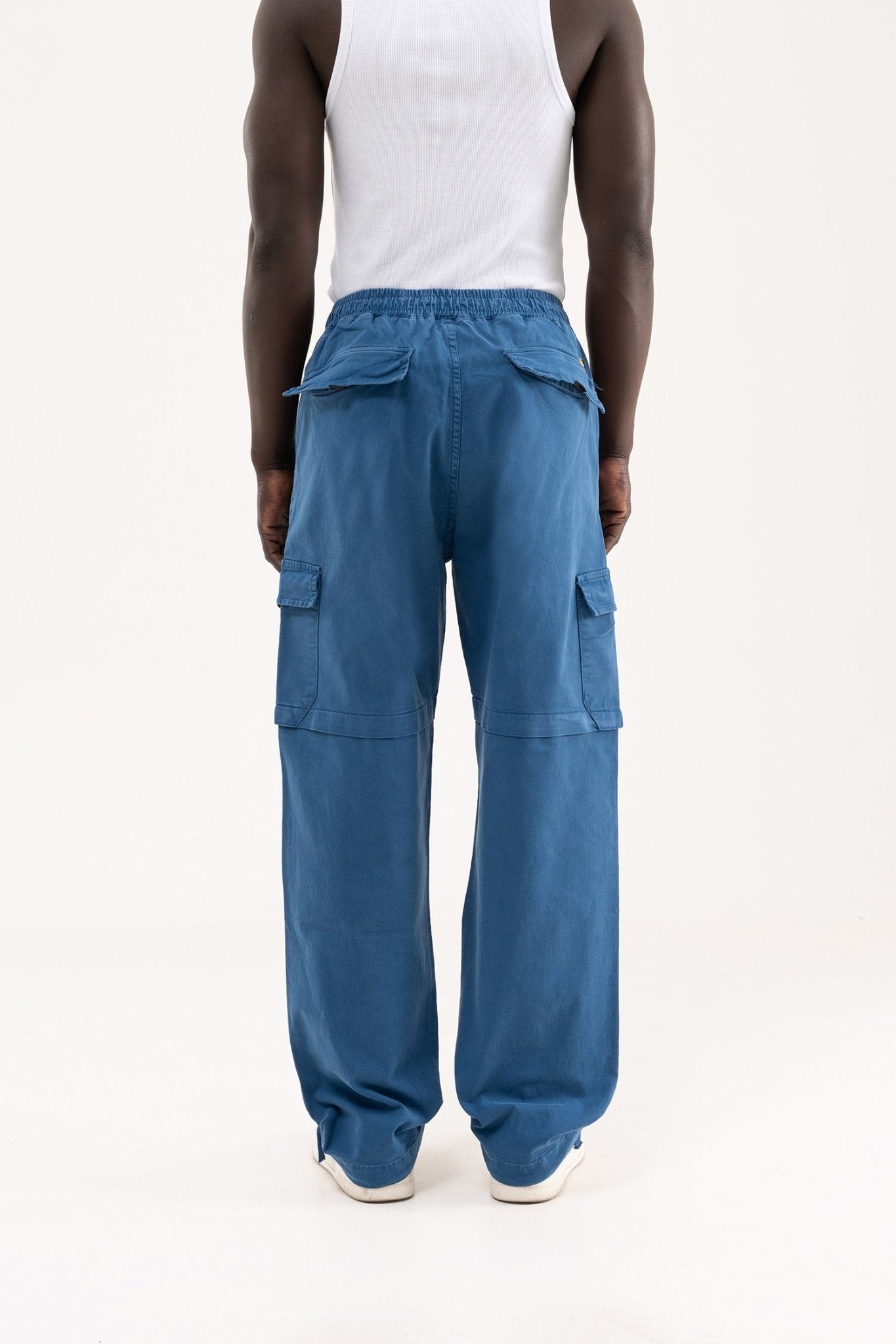 Erkek Baggy Kargo Pantolon Saks Mavi