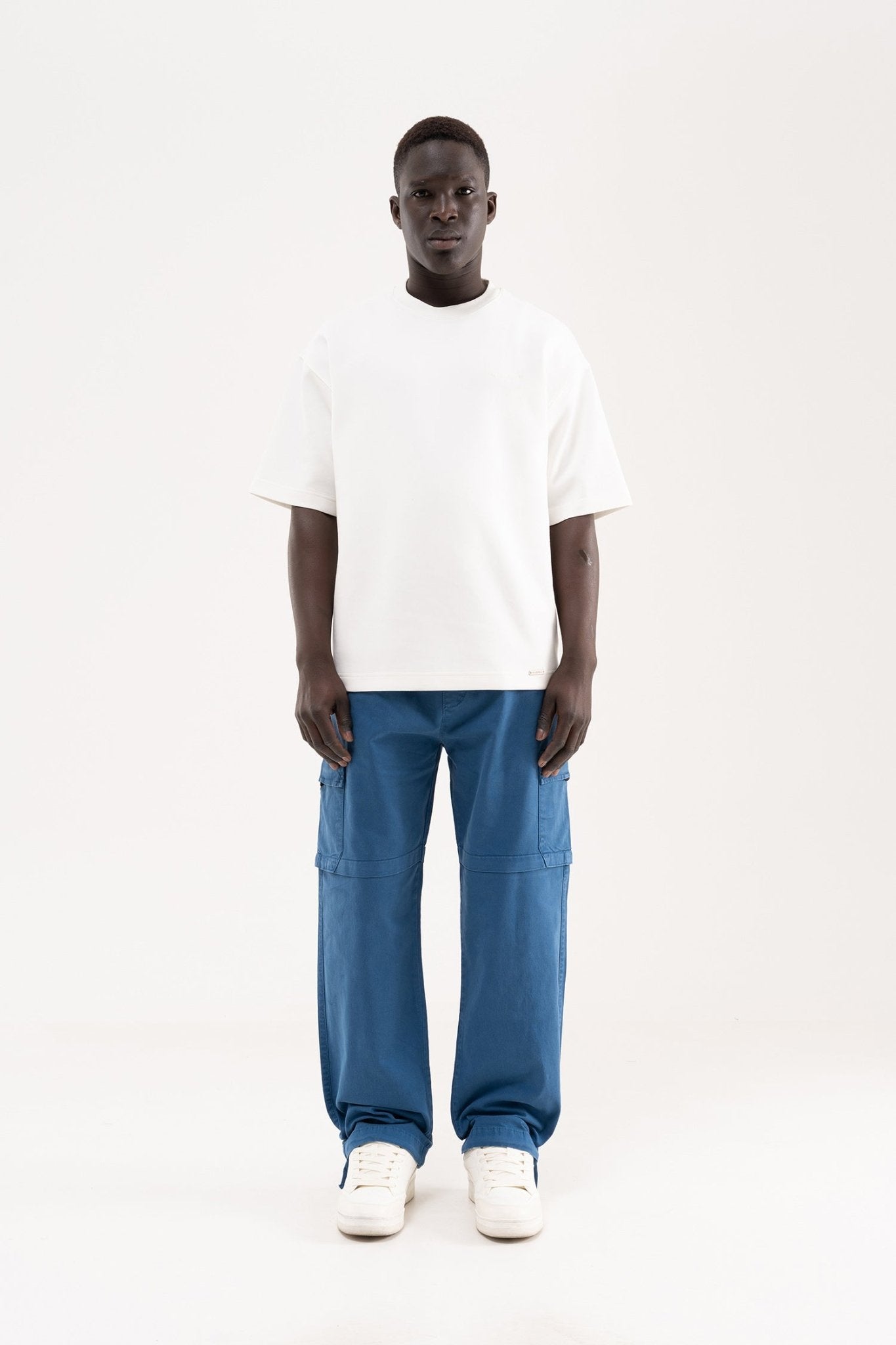 Erkek Baggy Kargo Pantolon Saks Mavi