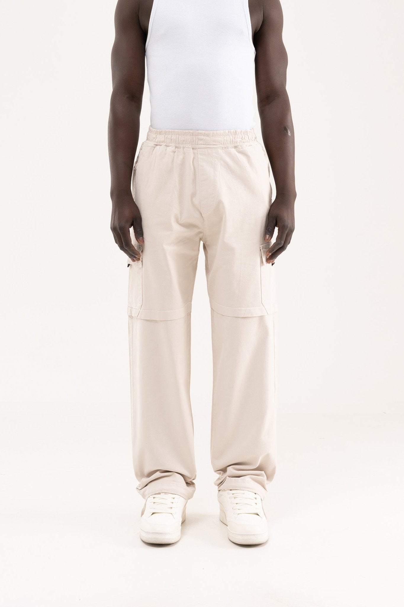 Erkek Baggy Kargo Pantolon Taş