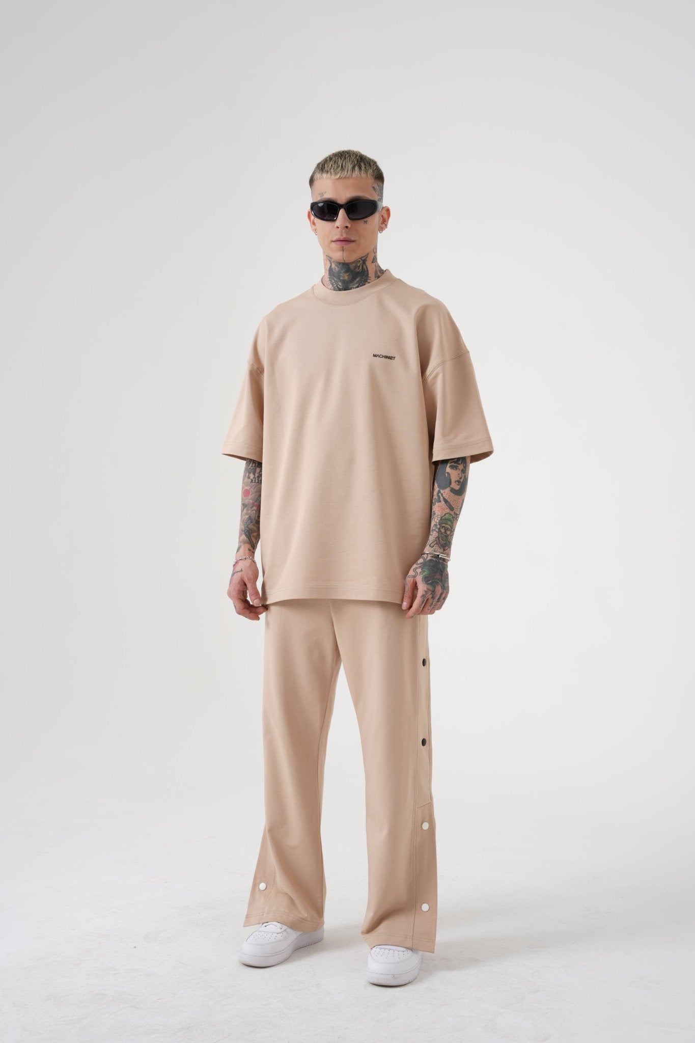 Erkek Baggy Relaxed MC - 87 Button Eşofman Altı Bej