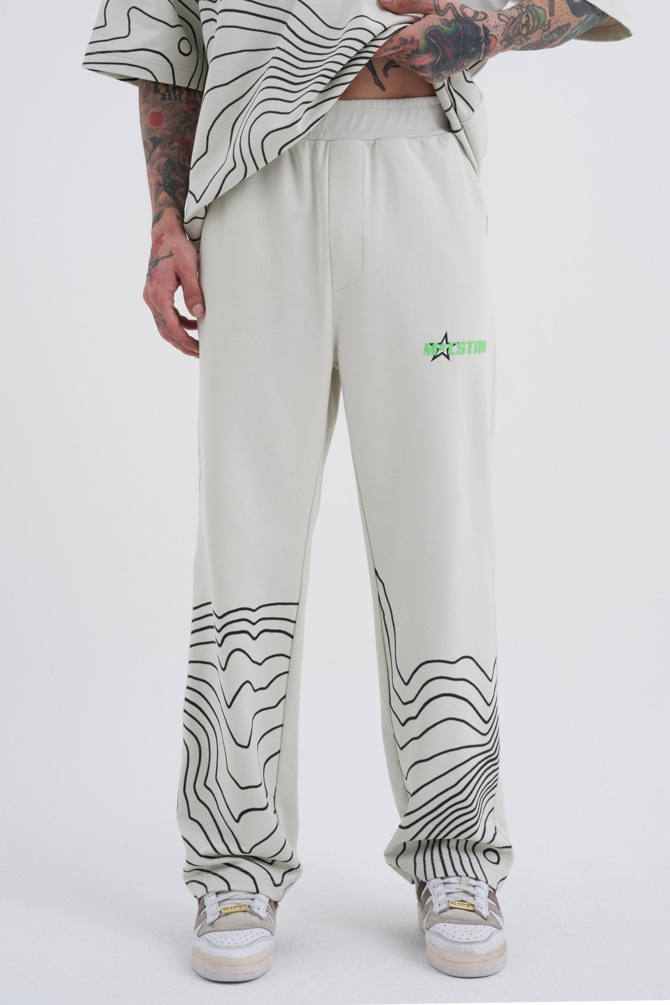 Erkek Baggy Striped Macstar Eşofman Altı Uzay Grisi