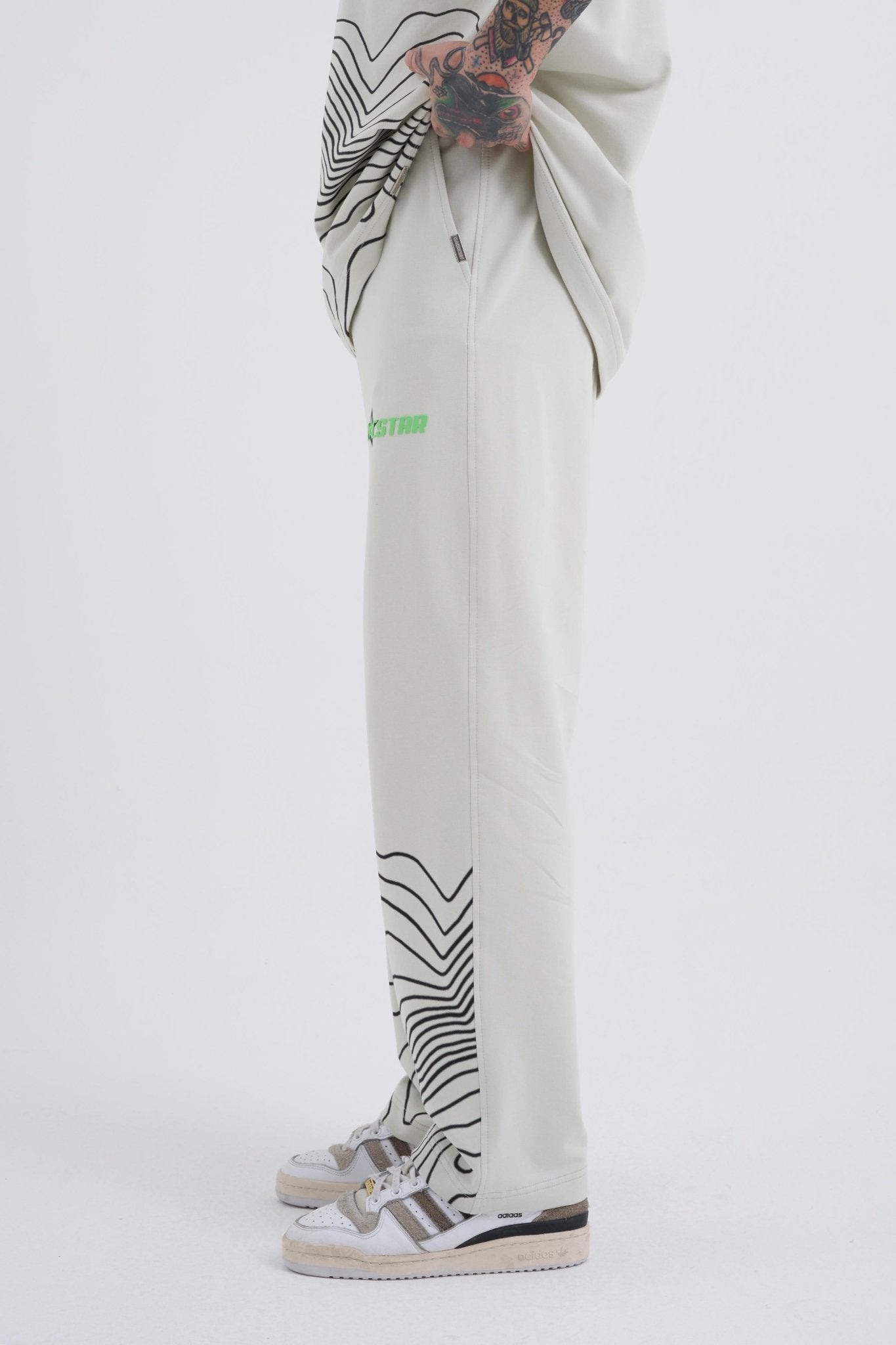 Erkek Baggy Striped Macstar Eşofman Altı Uzay Grisi