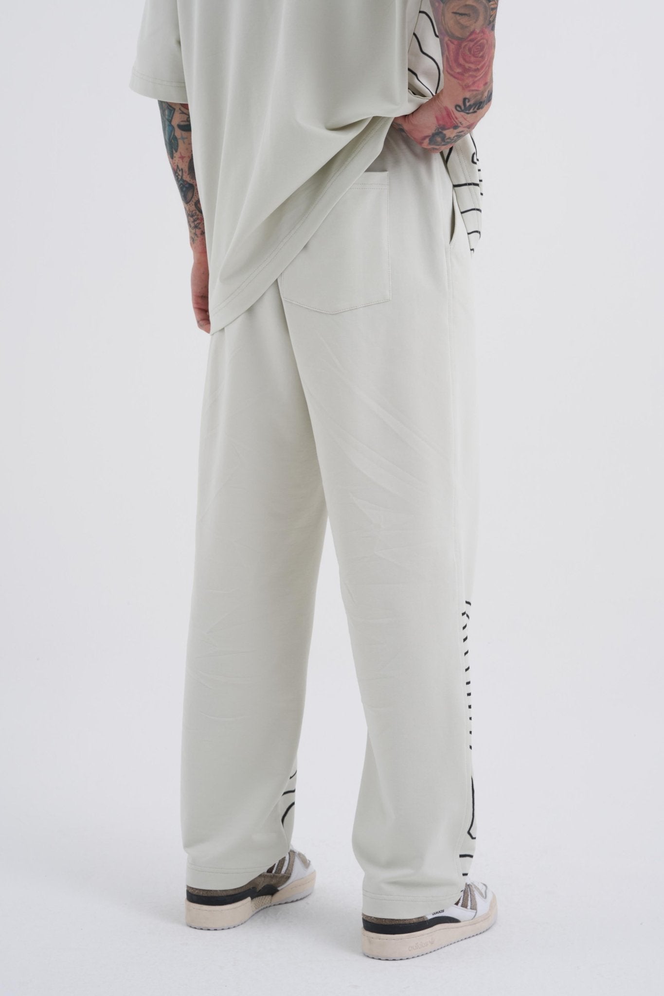 Erkek Baggy Striped Macstar Eşofman Altı Uzay Grisi
