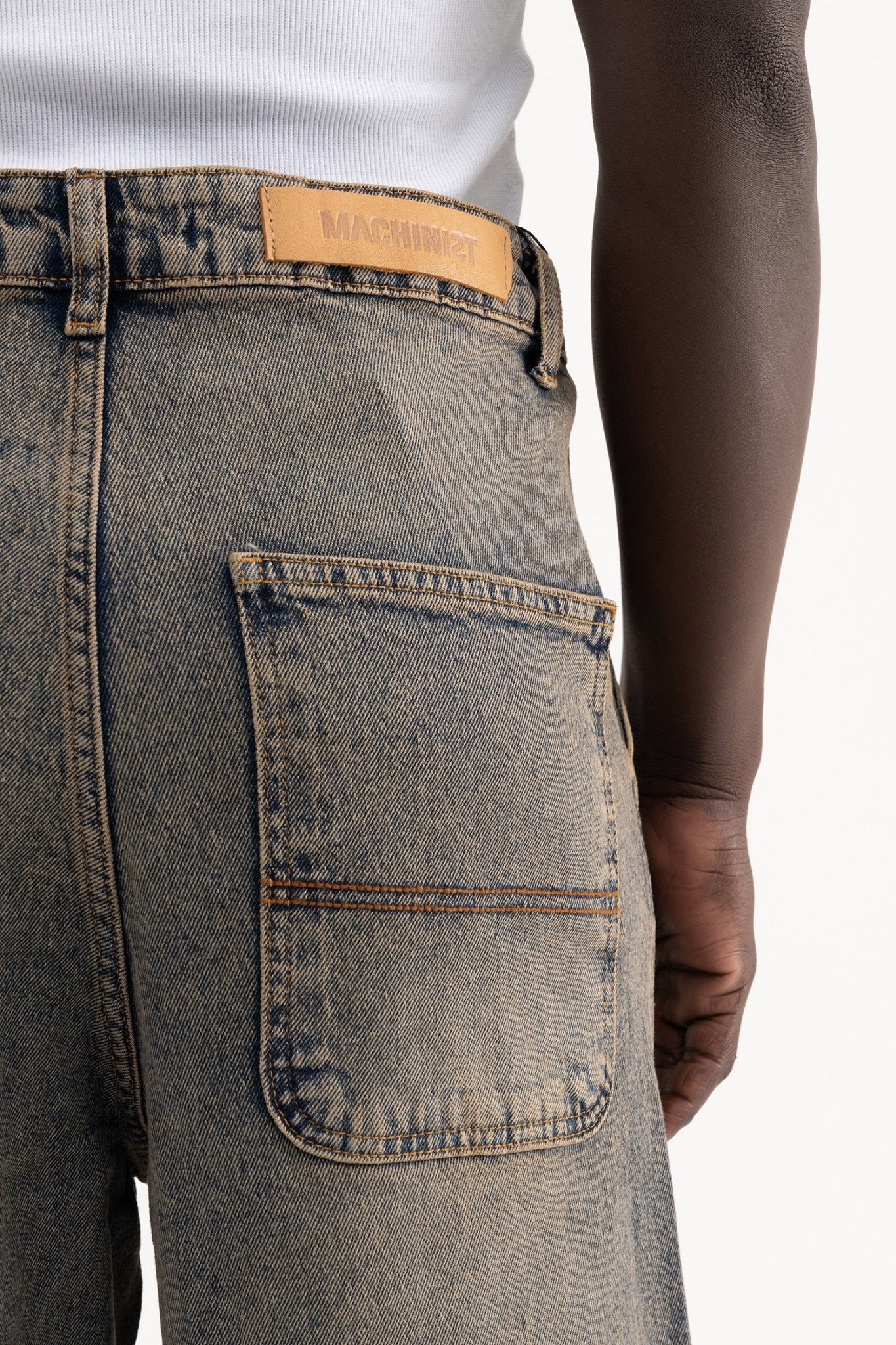 Erkek Basic Baloon Fit Baggy Jean Pantolon Kahverengi - Mavi